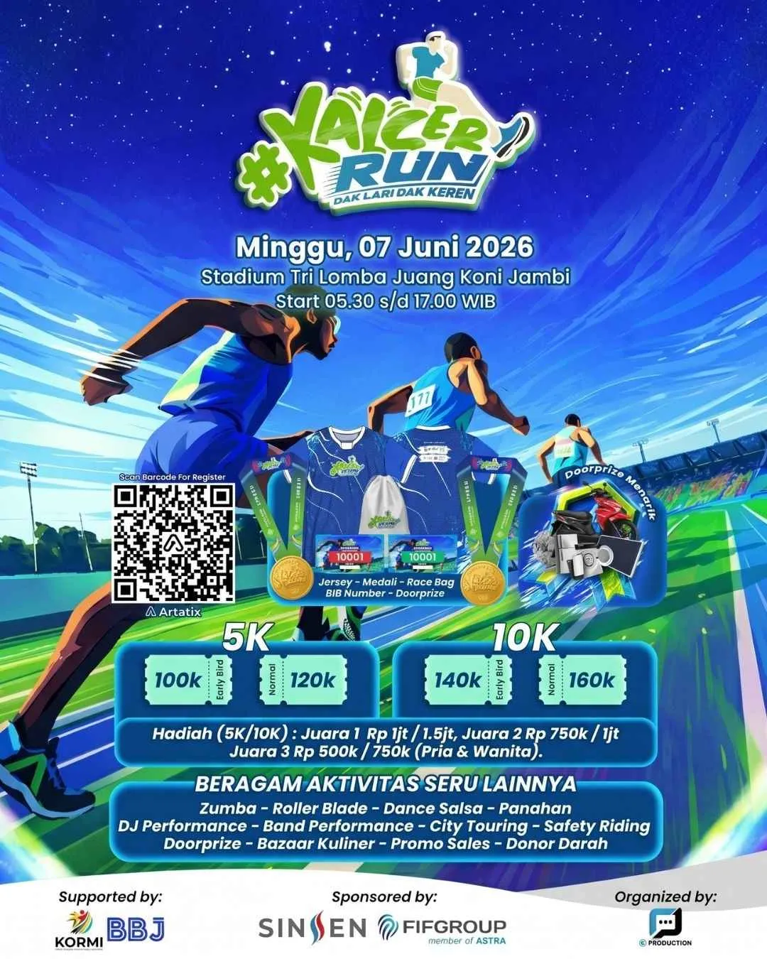 Poster event Kalcer Run 2026 di Kota Jambi pada Minggu, 7 Jun 2026