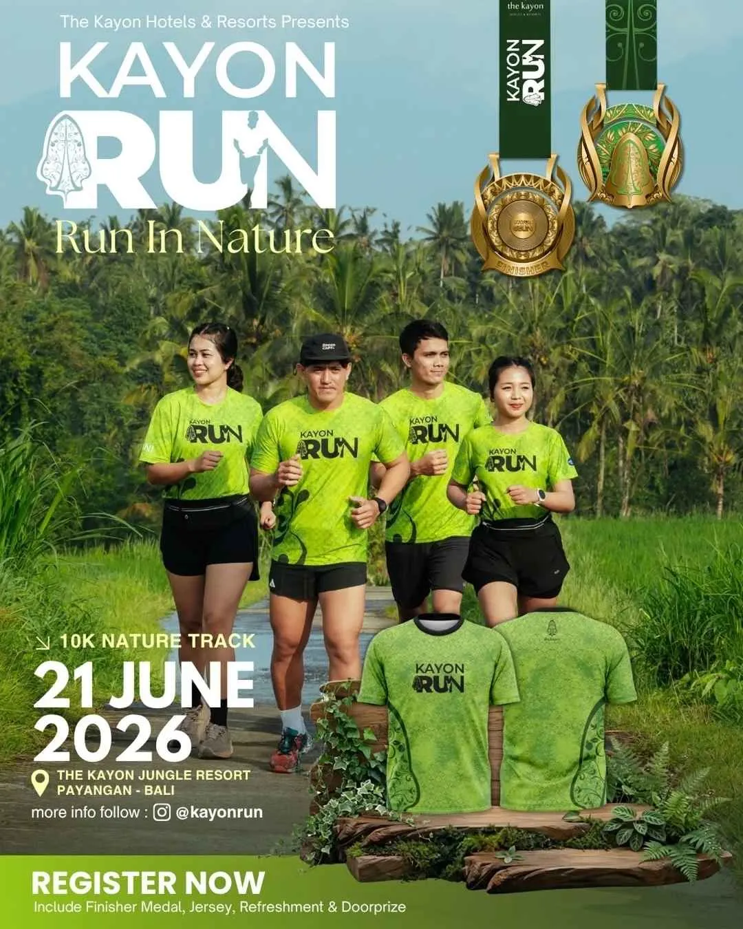 Poster event Kayon Run 2026 di Gianyar pada Minggu, 21 Jun 2026