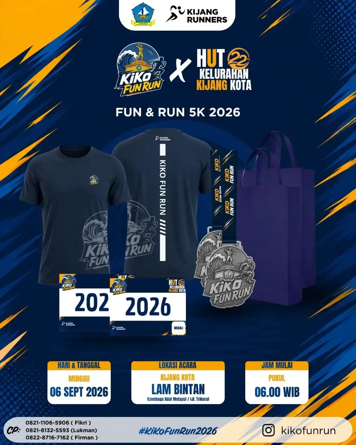 Poster event Kijang Kota Fun Run 2026 di Bintan pada Minggu, 6 Sep 2026