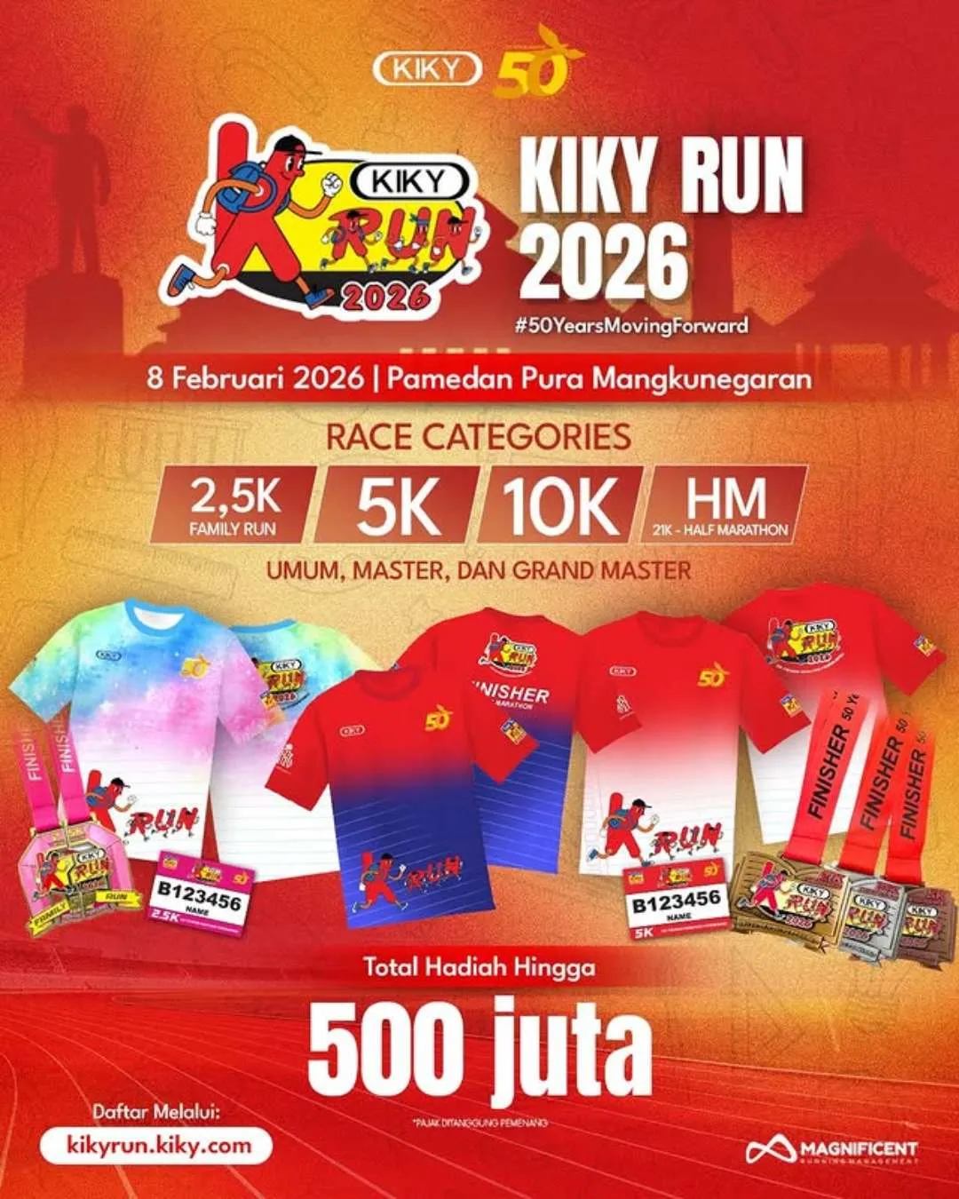 Poster event KIKY Run 2026 di Surakarta pada Minggu, 8 Feb 2026