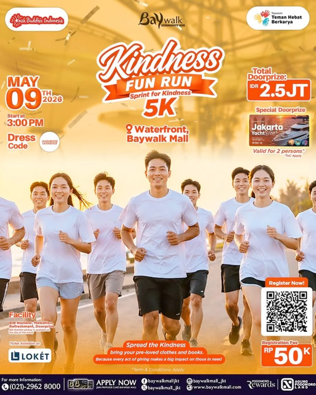 Poster event Kindness Fun Run 5K 2026 di Jakarta Utara pada Sabtu, 9 Mei 2026