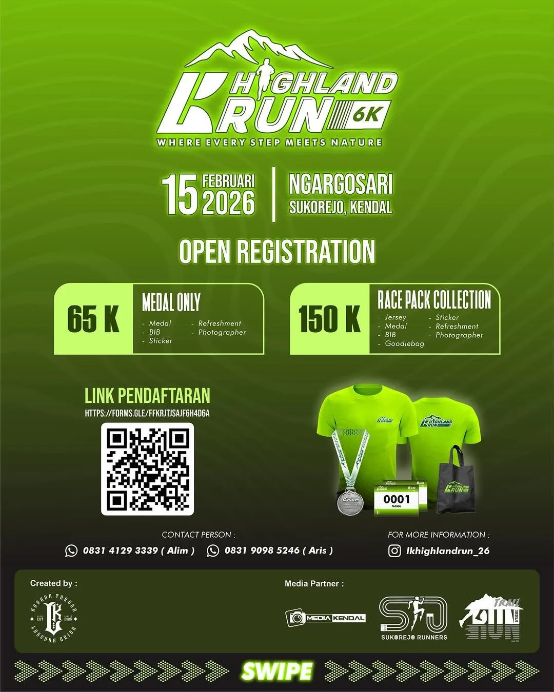 Poster event LK Highland Run 2026 di Kendal pada Minggu, 15 Feb 2026