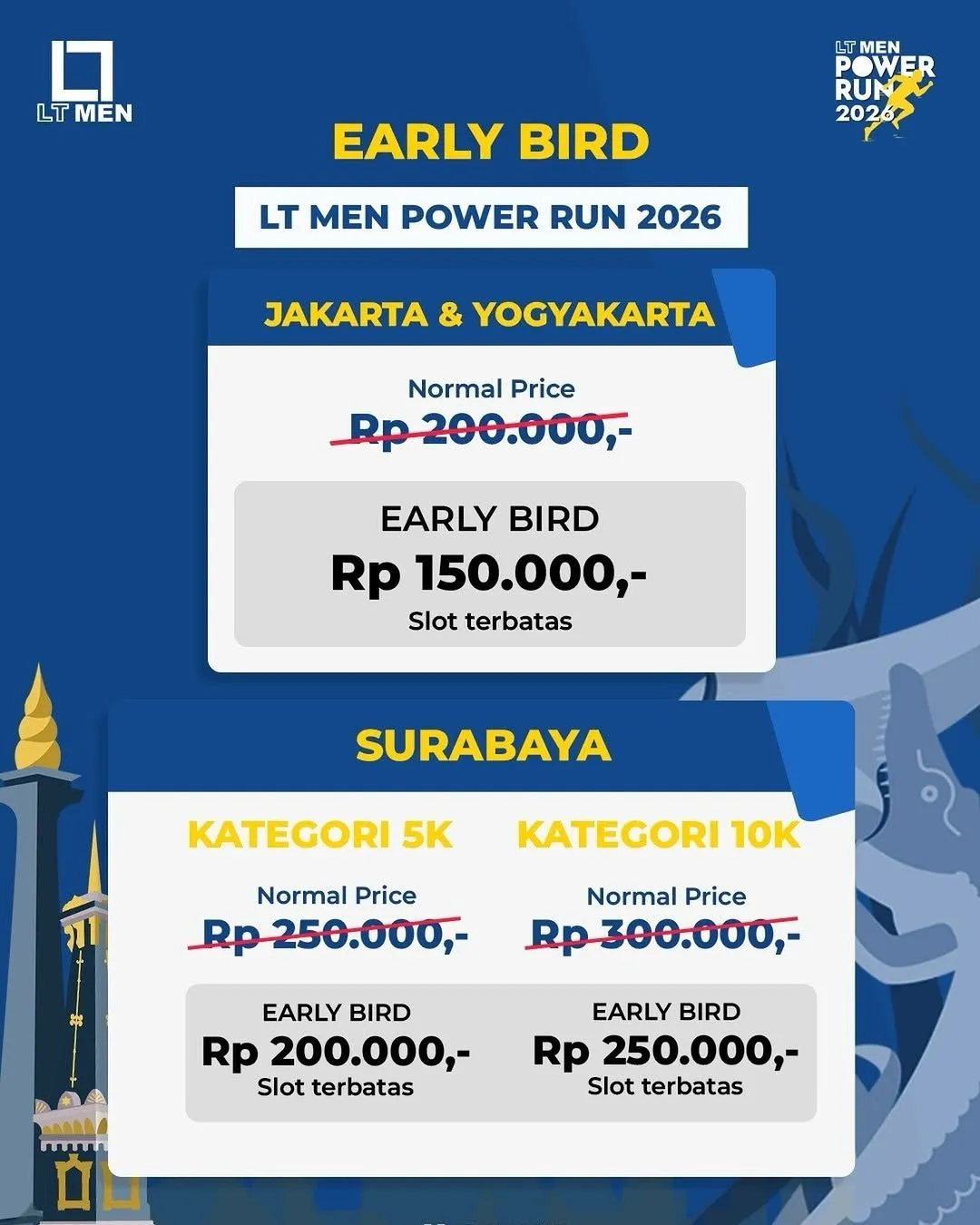 Poster event LT MEN Power Run 2026 Surabaya di Surabaya pada Minggu, 1 Nov 2026