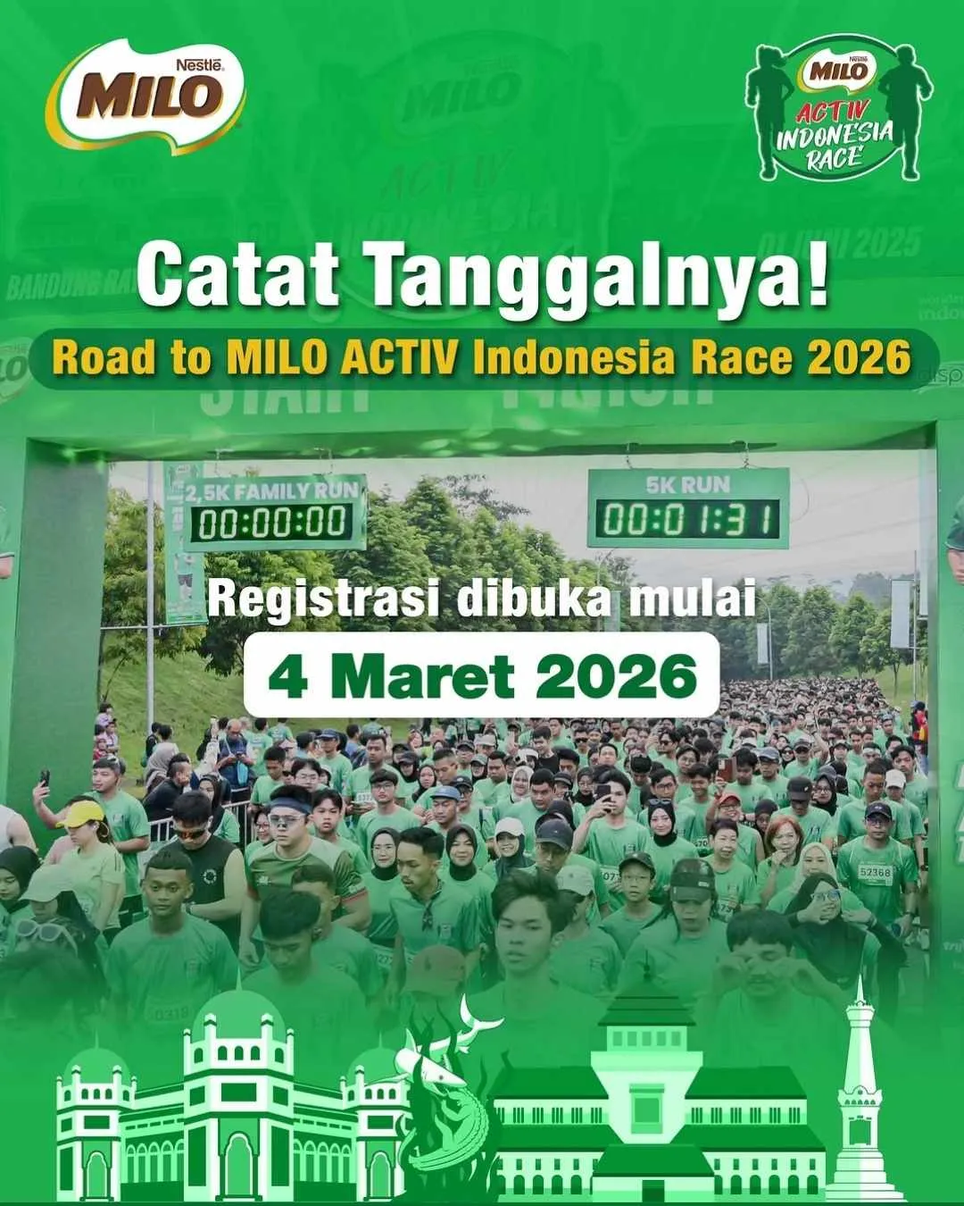 Poster event Milo Activ Indonesia Race 2026 - Medan Series di Medan pada Minggu, 10 Mei 2026