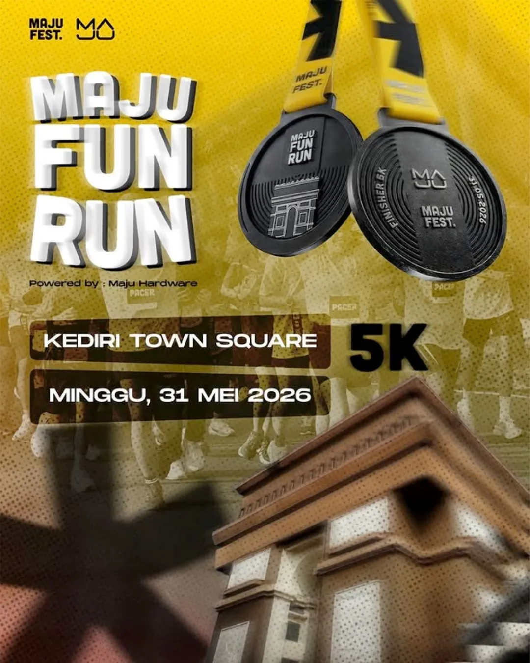 Poster event Maju Fun Run #Chapter5 2026 di Kediri pada Minggu, 31 Mei 2026
