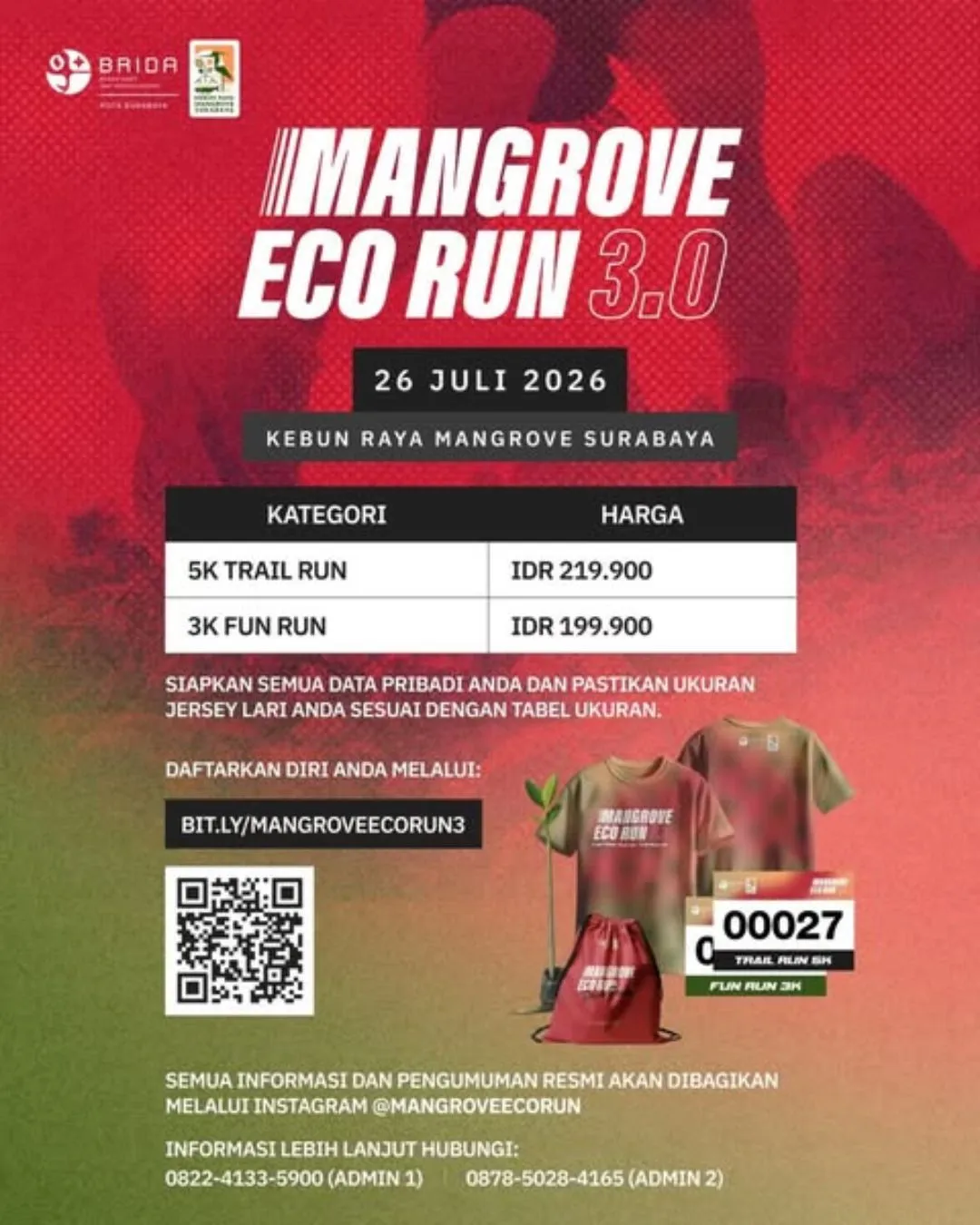 Poster event Mangrove Eco Run 3.0 2026 di Surabaya pada Minggu, 26 Jul 2026