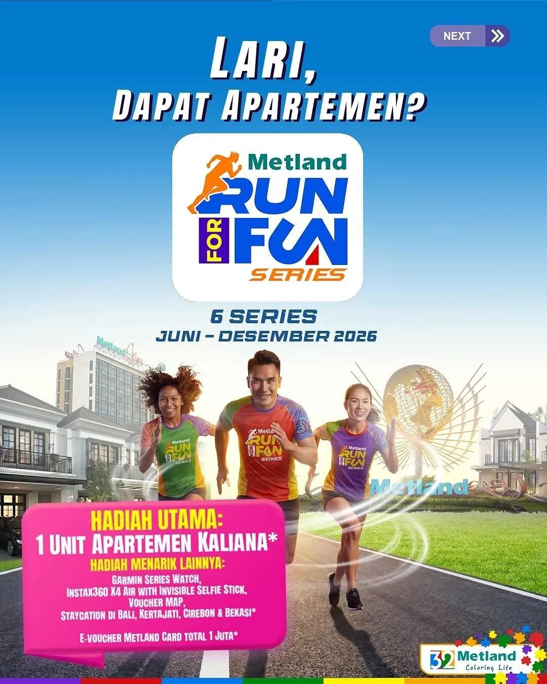Poster event Metland Run for Fun Series 2026 di Jakarta pada Kamis, 1 Jan 2026