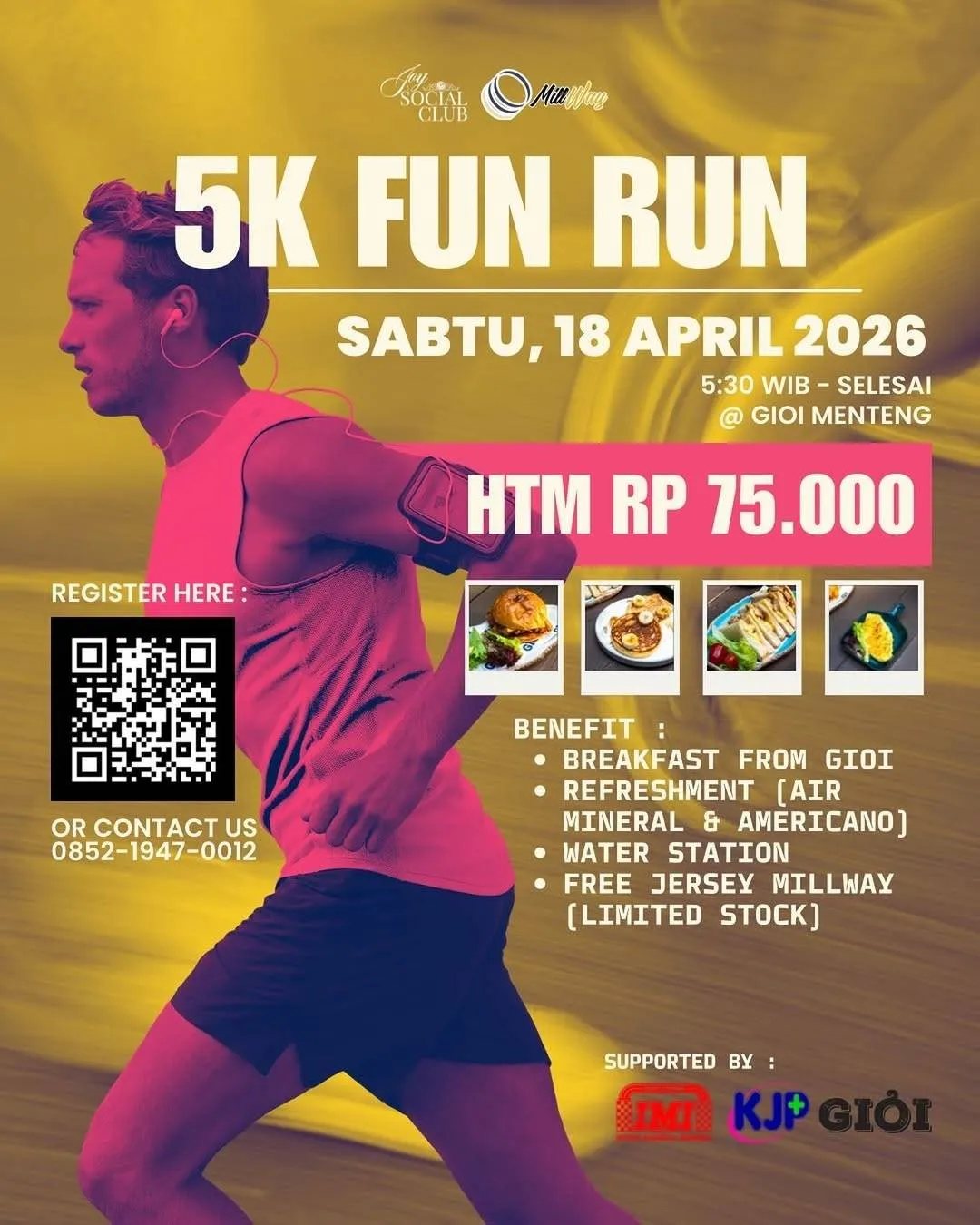 Poster event Millway 5K Fun Run 2026 di Jakarta Pusat pada Sabtu, 18 Apr 2026