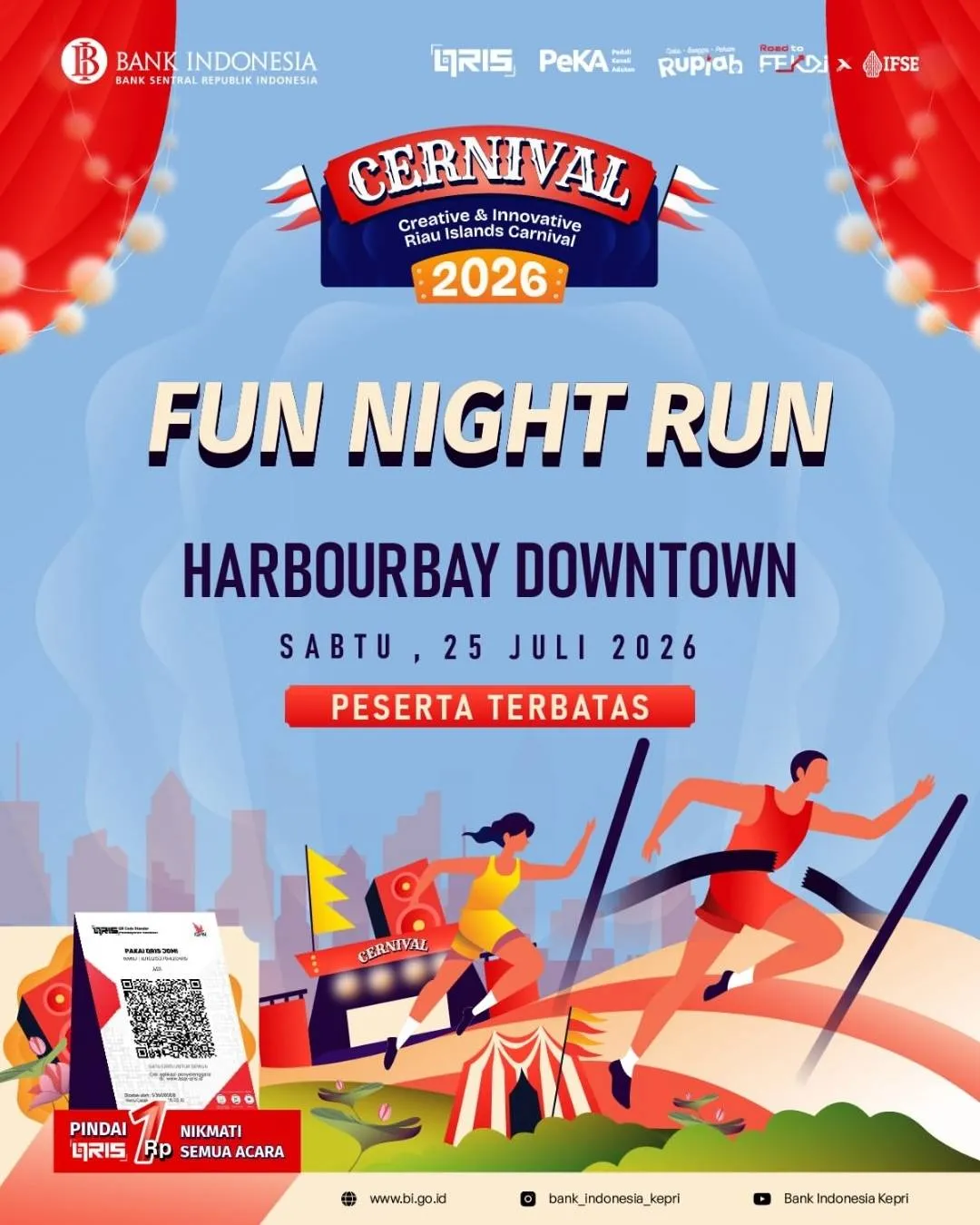 Poster event Night Run CERNIVAL 2026 di Batam pada Sabtu, 25 Jul 2026
