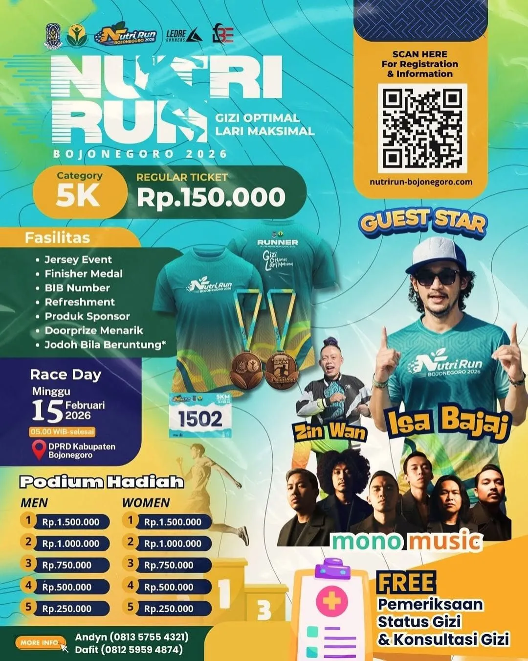 Poster event Nutri Run Bojonegoro 2026 di Bojonegoro pada Minggu, 15 Feb 2026