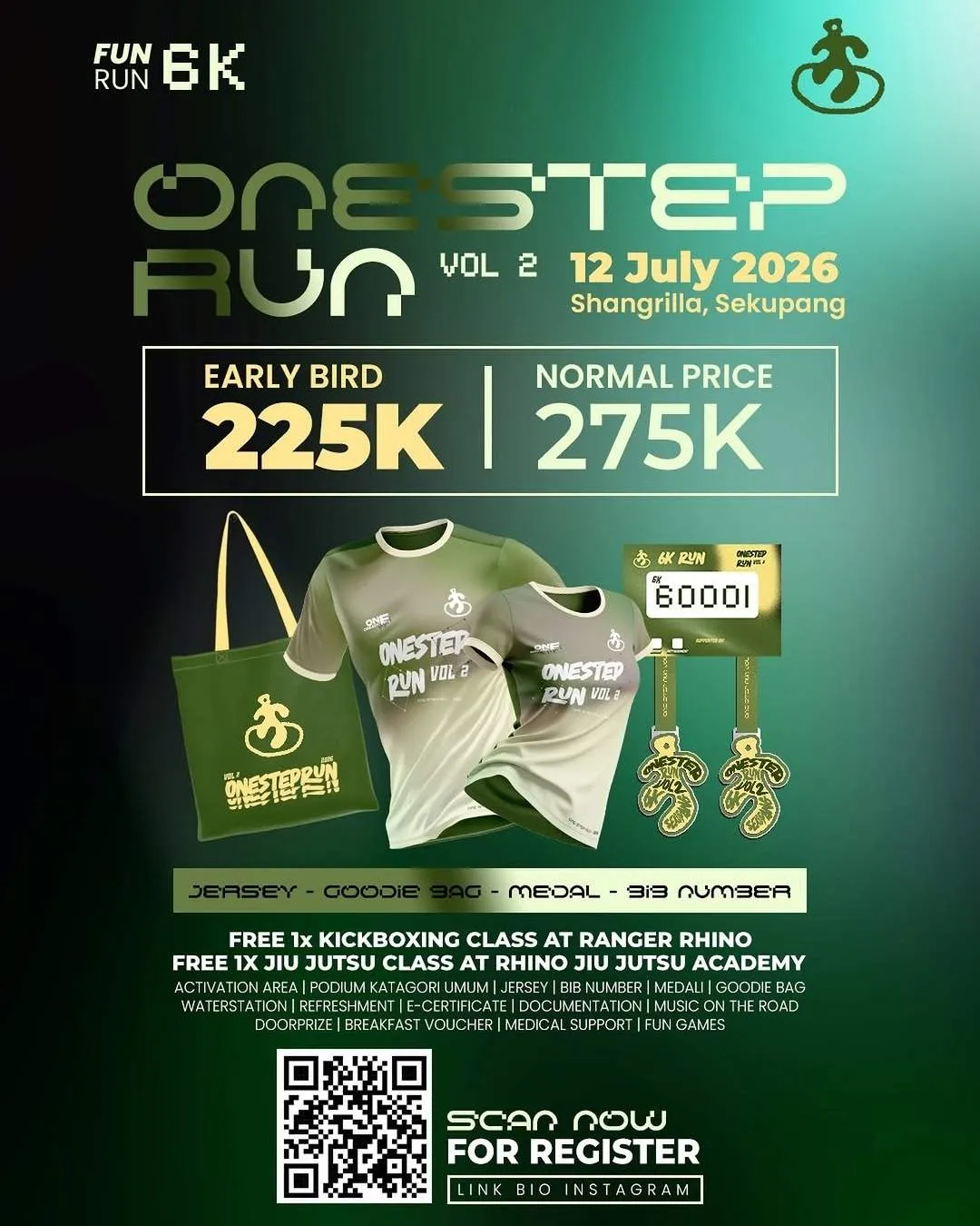 Poster event One Step Run Season 2 2026 di Batam pada Minggu, 12 Jul 2026