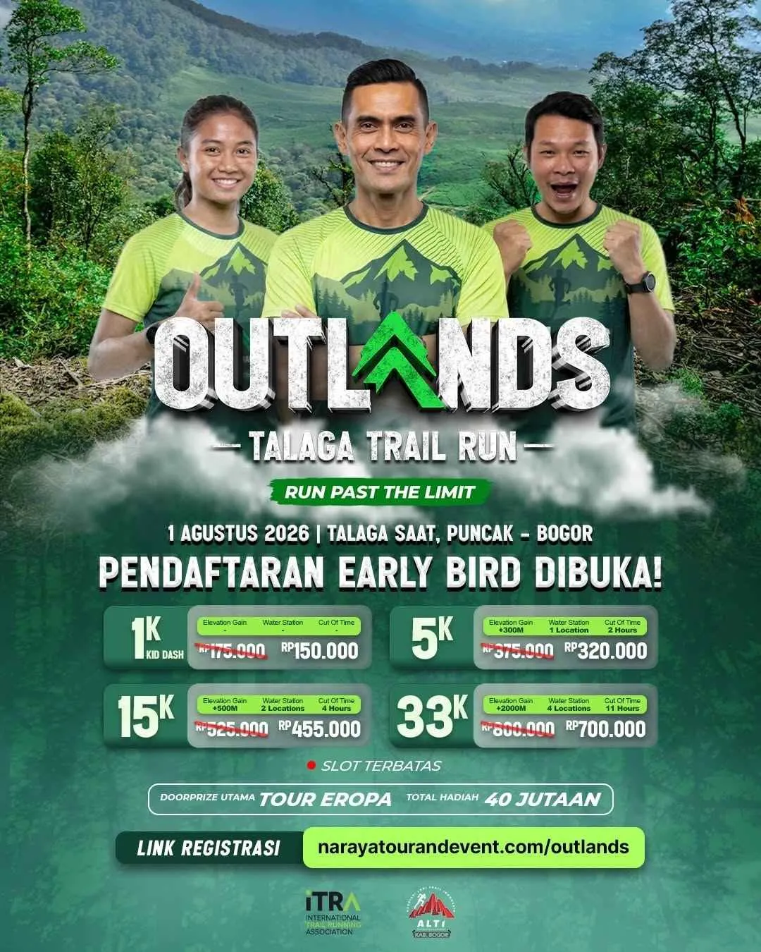 Poster event Outlands Talaga Trail Run 2026 di Bogor pada Sabtu, 1 Agu 2026