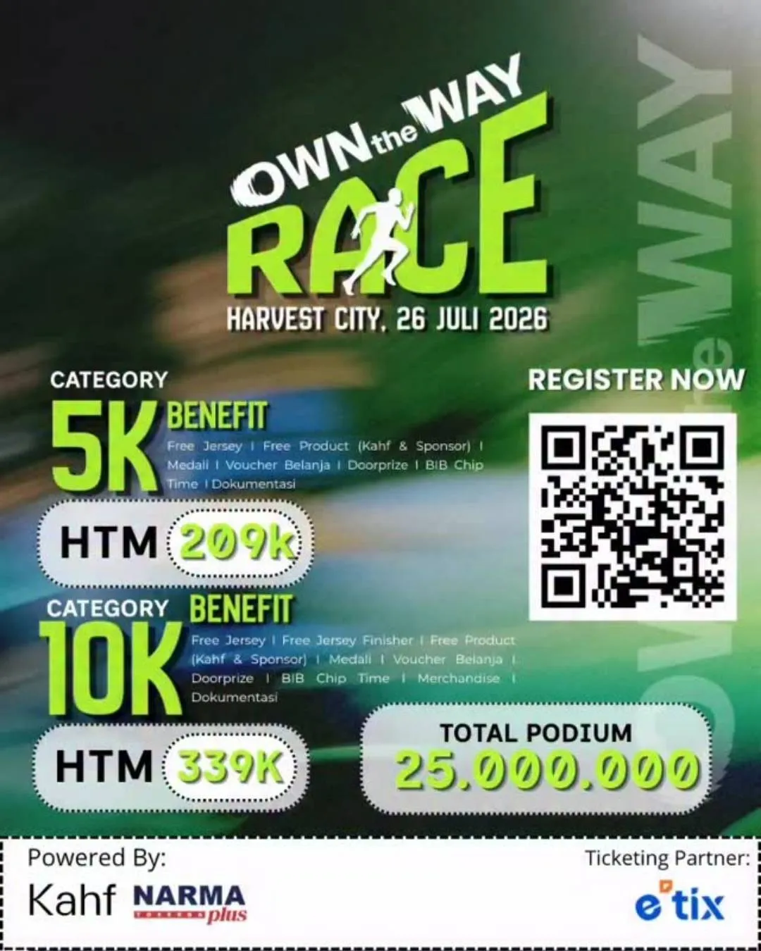 Poster event Own The Way Race 2026 di Bogor pada Minggu, 26 Jul 2026