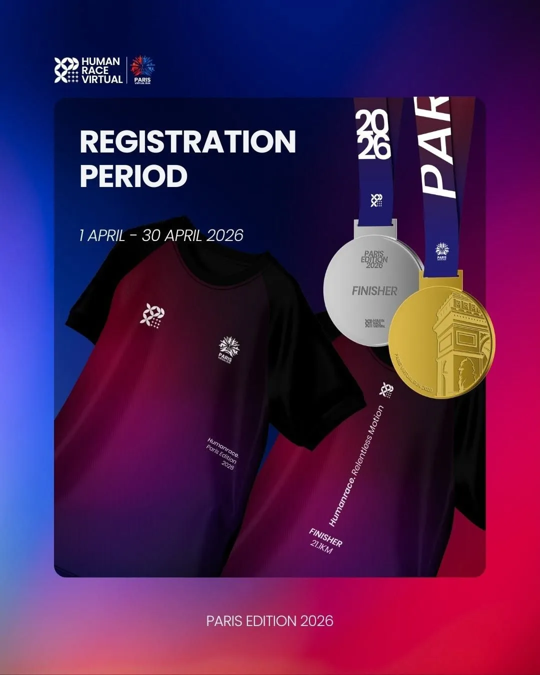 Poster event virtual Paris Virtual Run 2026