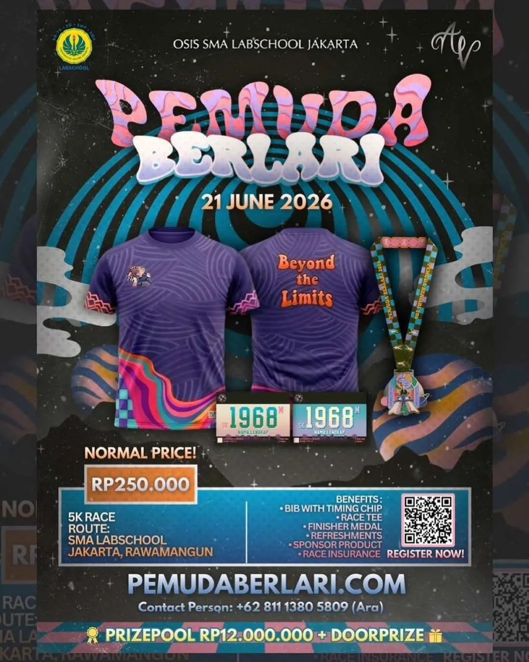 Poster event Pemuda Berlari 2026 di Jakarta Timur pada Minggu, 21 Jun 2026