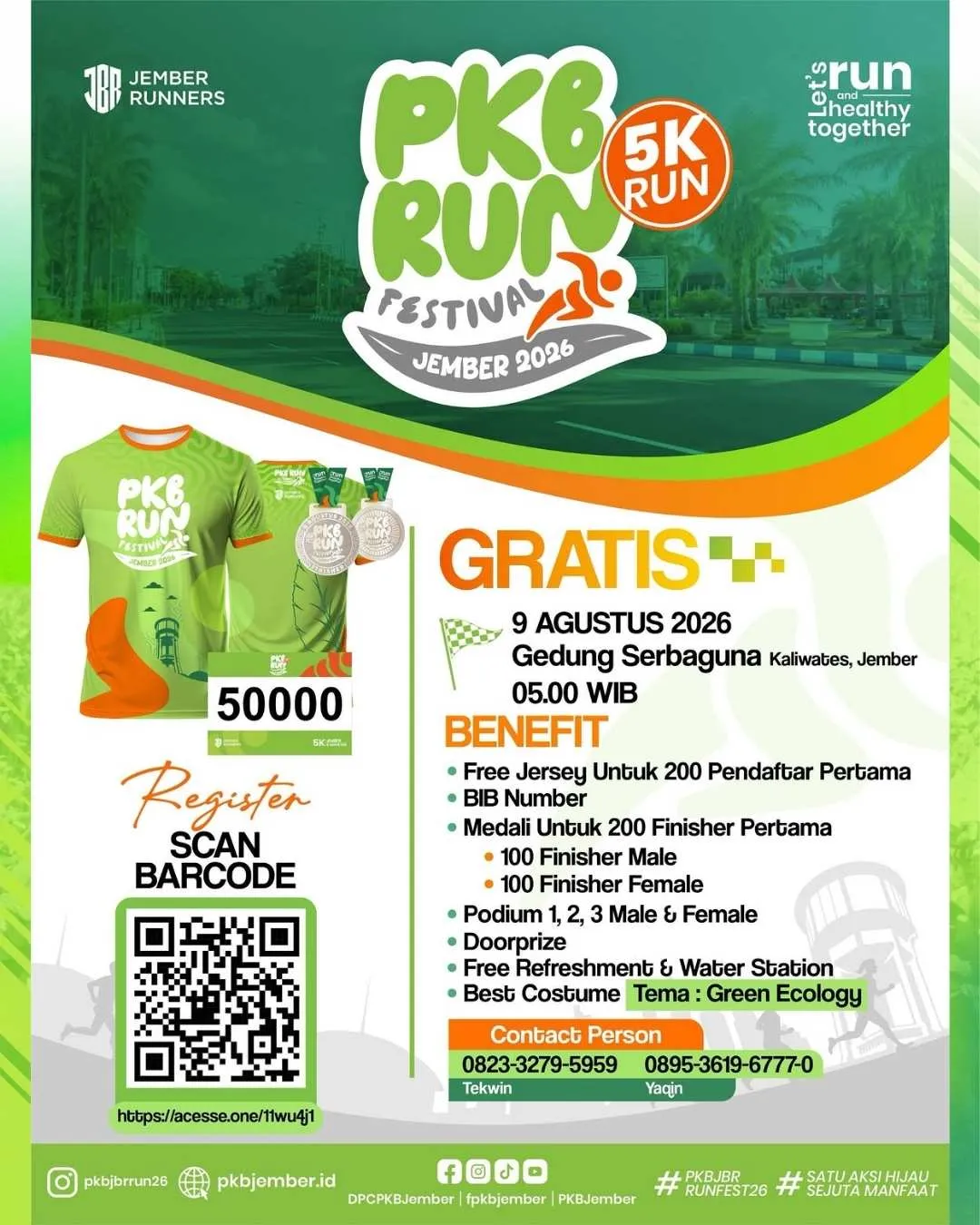 Poster event PKB RUN Festival Jember 2026 di Jember pada Minggu, 9 Agu 2026