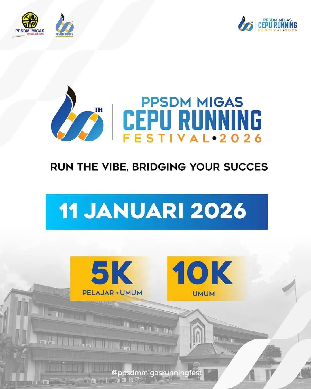 Poster event PPSDM Migas Cepu Running Festival 2026 di Cepu pada Minggu, 11 Jan 2026