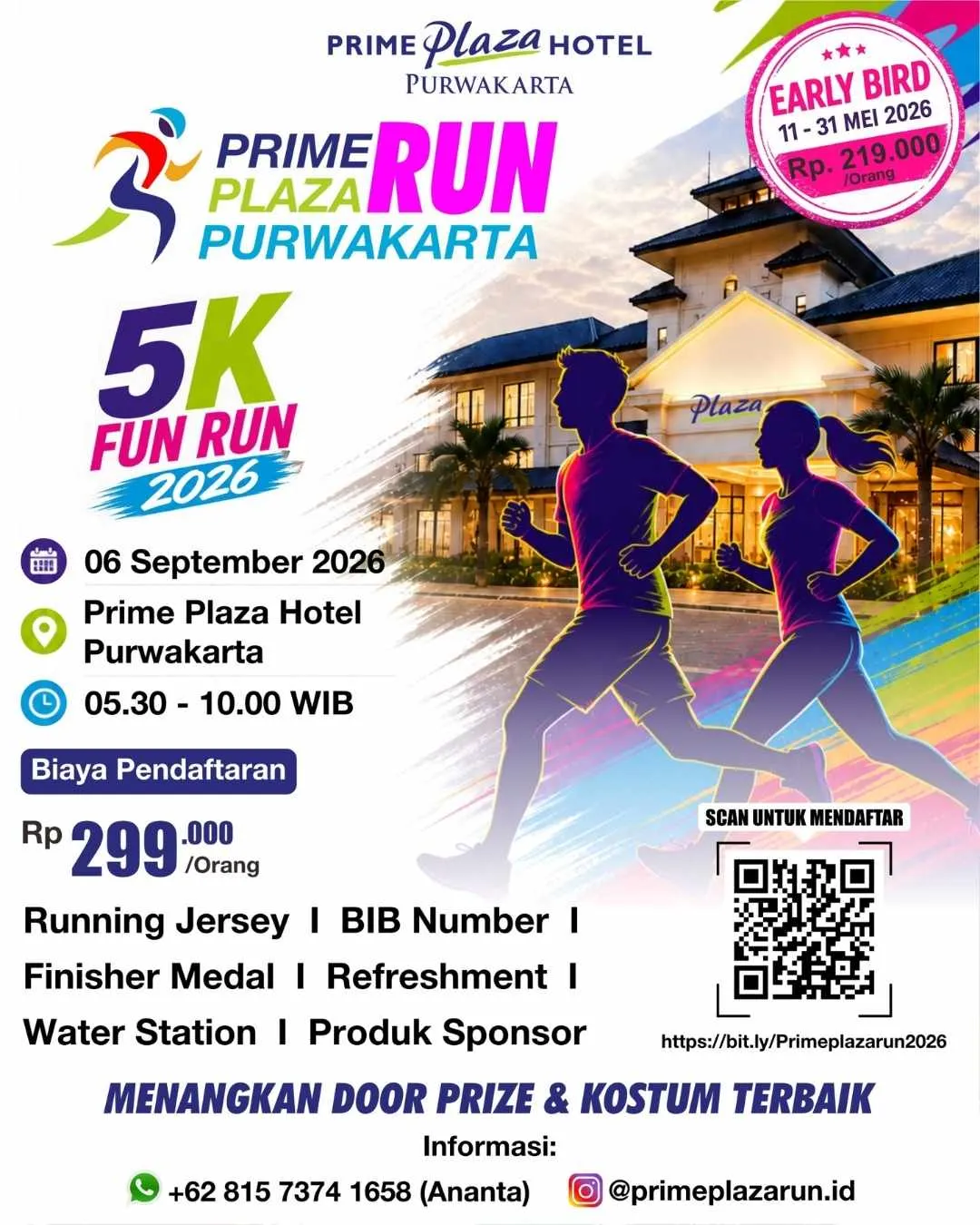 Poster event Prime Plaza Run 2026 di Purwakarta pada Minggu, 6 Sep 2026
