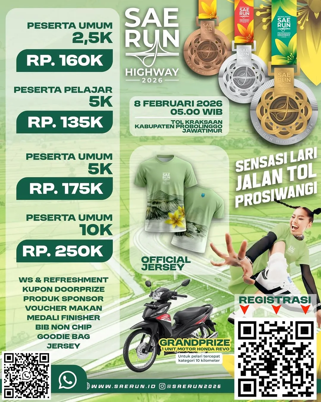 Poster event Probolinggo Sae Run Highway 2026 - JadwalLari.id di Probolinggo pada Minggu, 8 Feb 2026