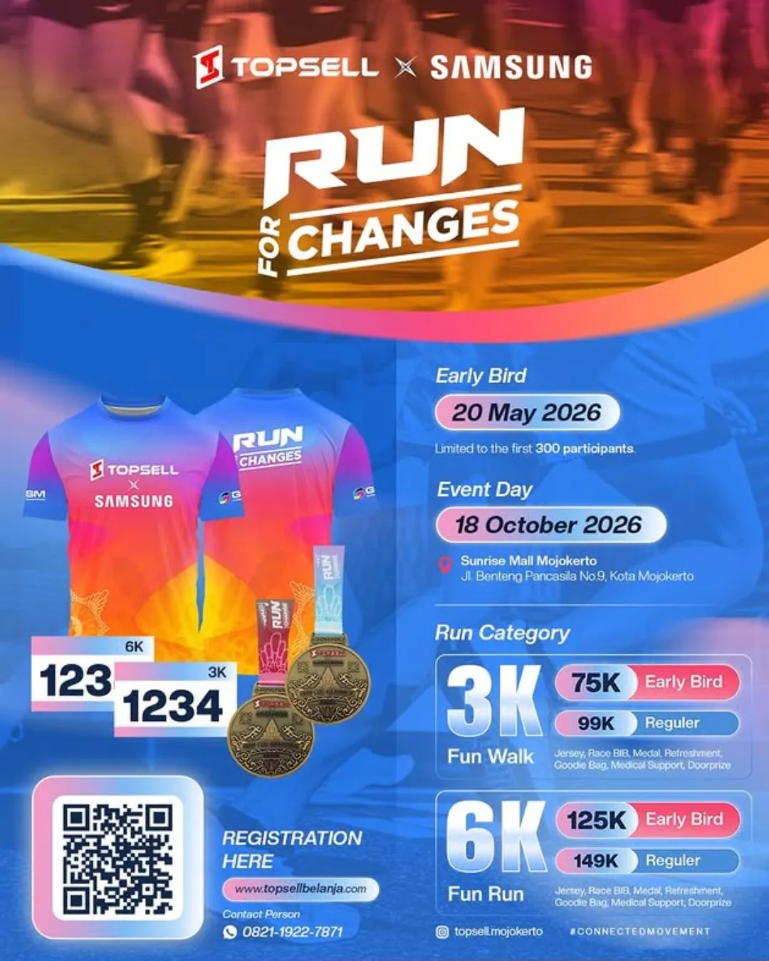 Poster event Run for Changes 2026 di Mojokerto pada Minggu, 18 Okt 2026