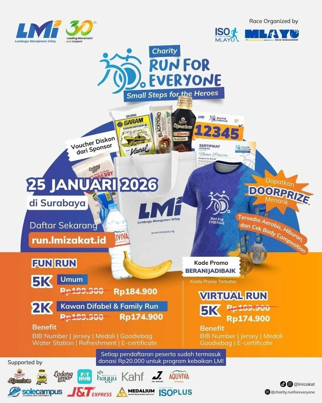 Poster event Run for Everyone 2026 di Surabaya pada Minggu, 25 Jan 2026
