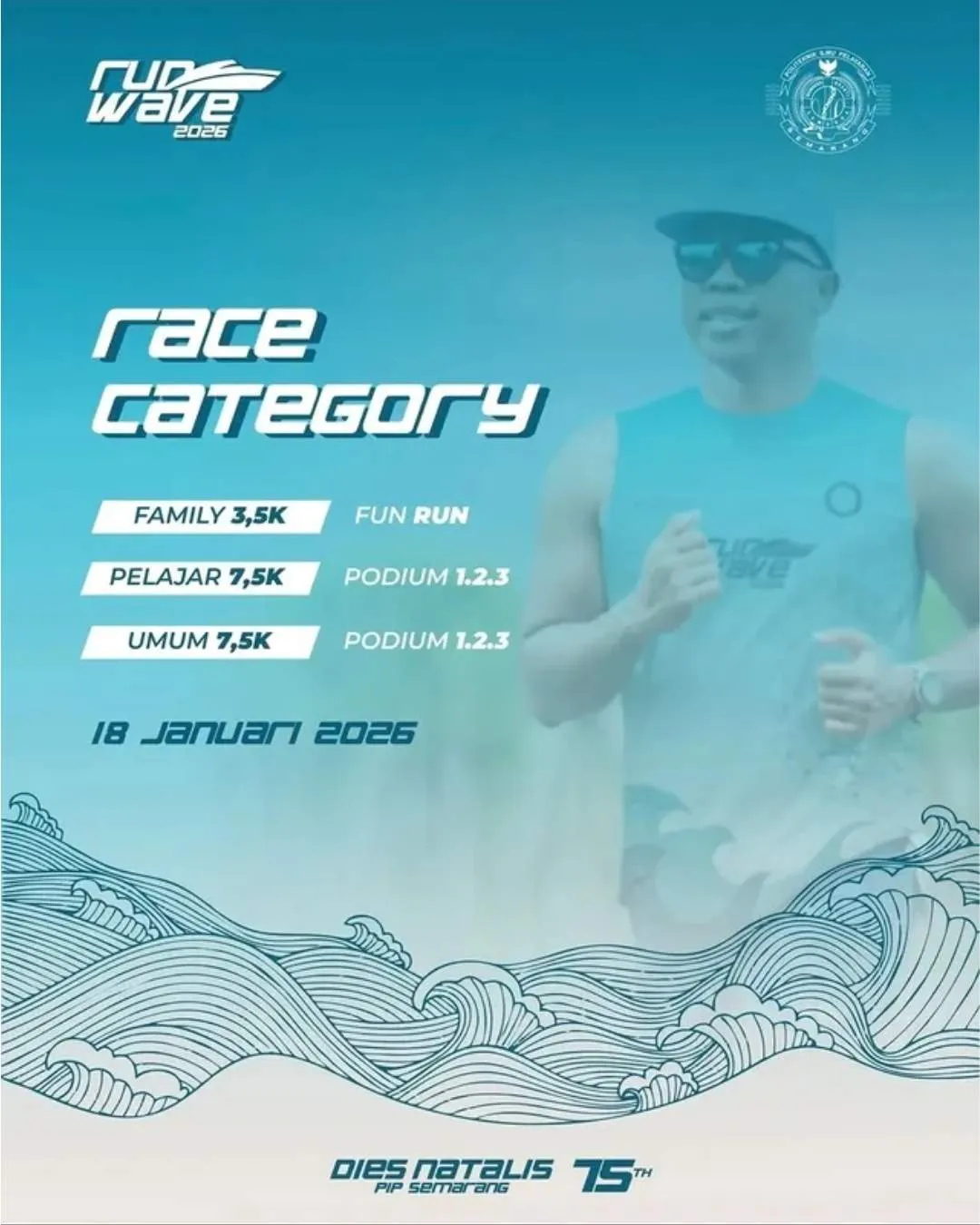 Poster event RUN WAVE 2026 di Semarang pada Minggu, 18 Jan 2026