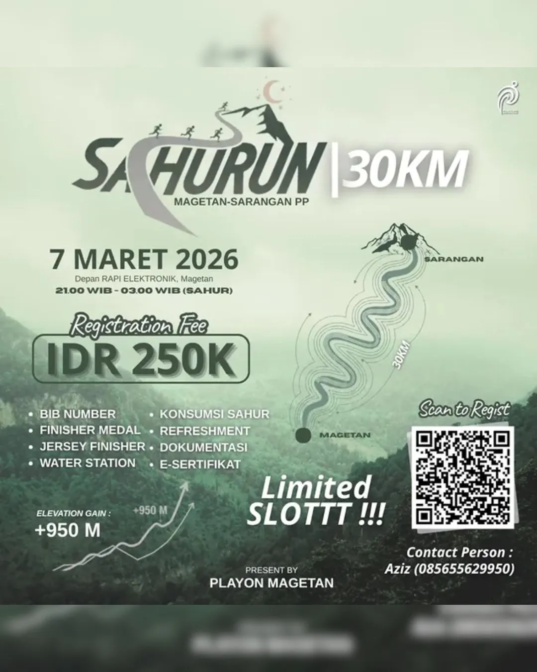 Poster event SAHURUN 30KM di Magetan pada Sabtu, 7 Mar 2026