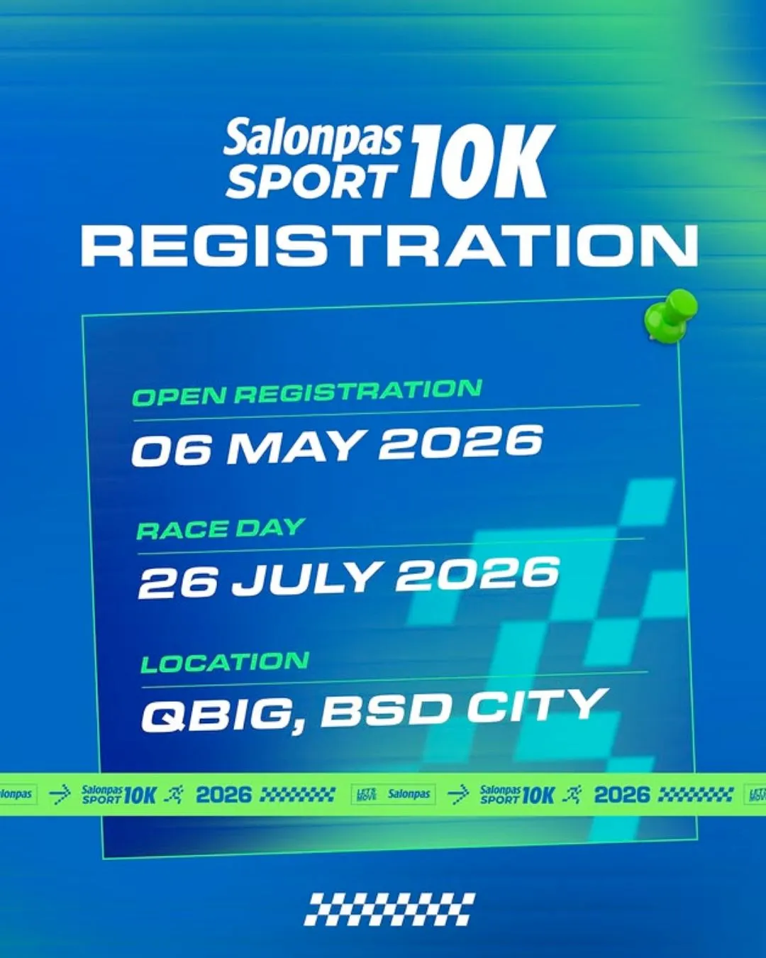 Poster event Salonpas Sport 10K 2026 di Tangerang pada Minggu, 26 Jul 2026