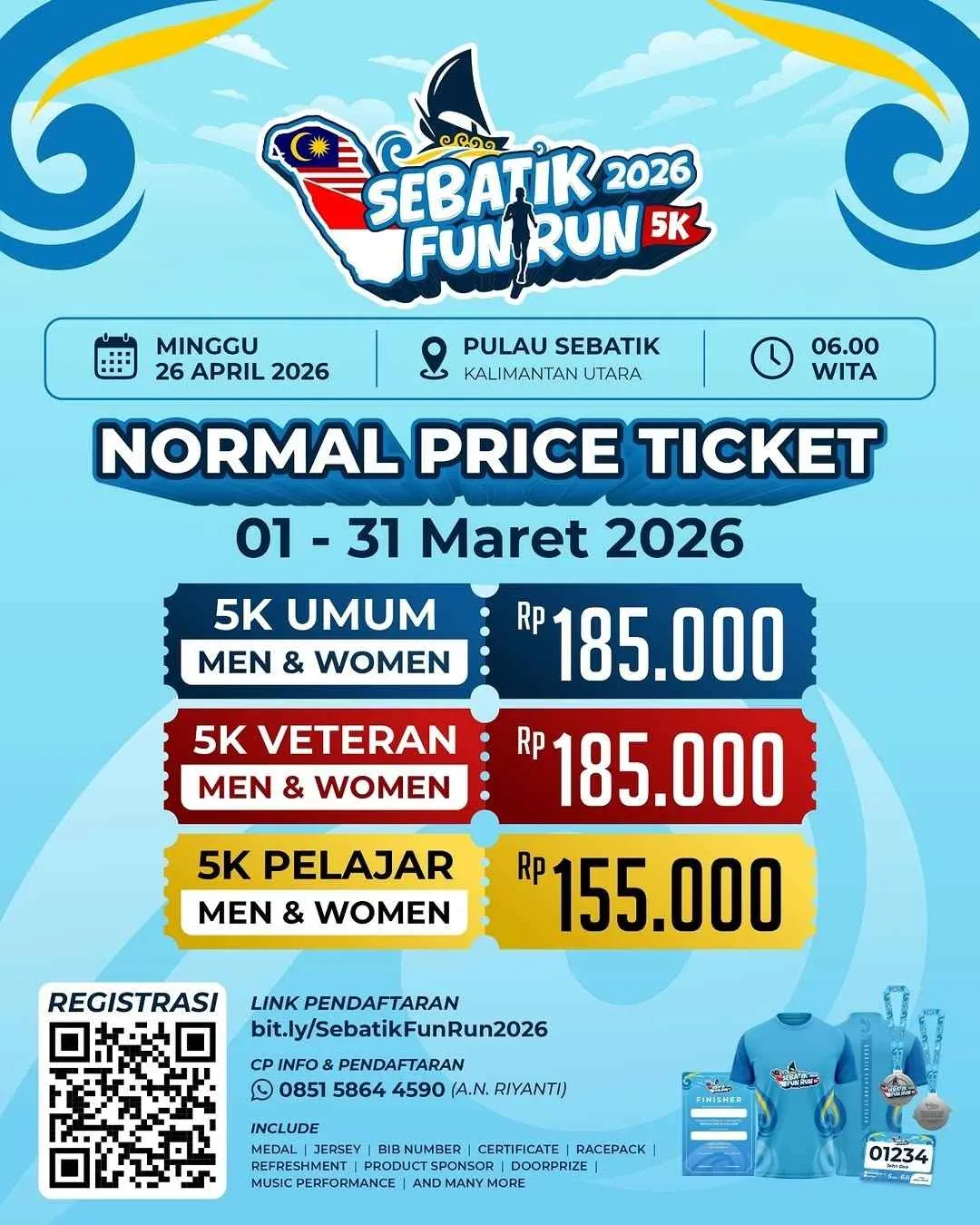 Poster event Sebatik Fun Run 2026 di Nunukan pada Minggu, 26 Apr 2026