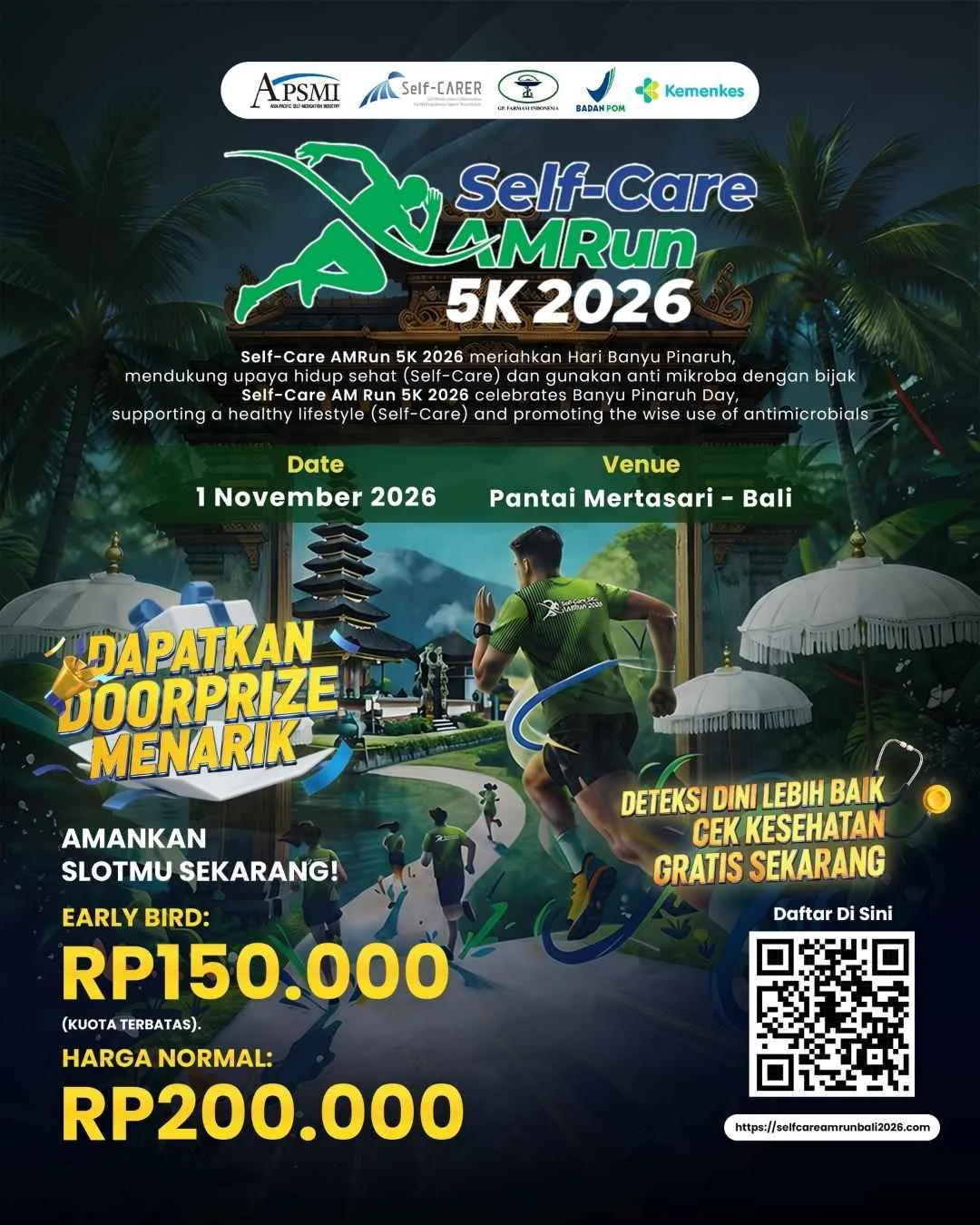 Poster event Self-Care AMRUN 5K 2026 di Denpasar pada Minggu, 1 Nov 2026
