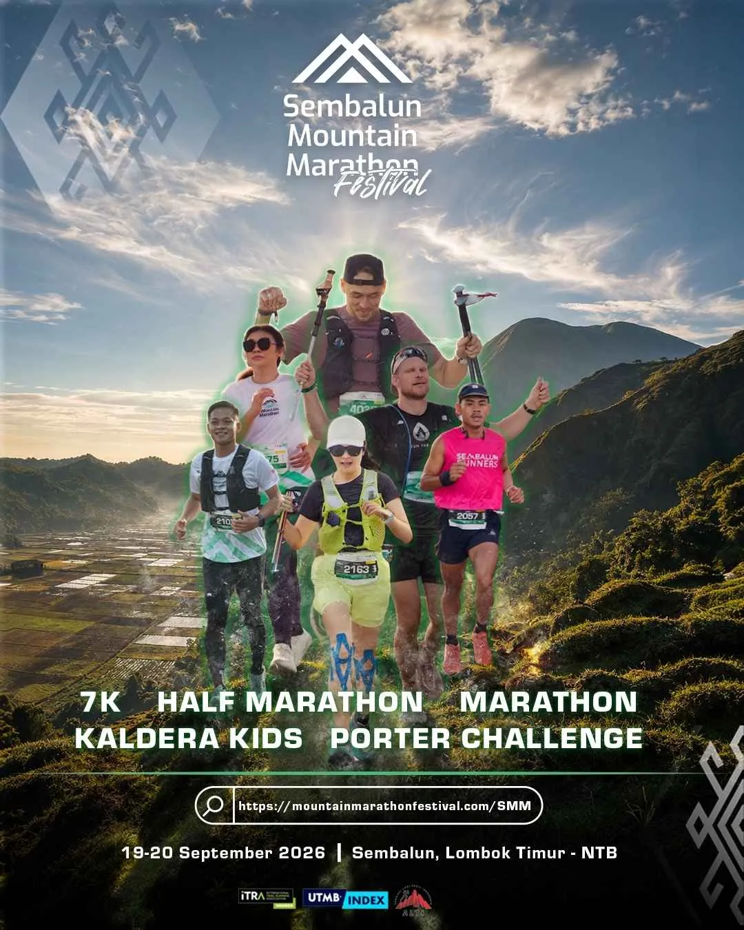 Poster event Sembalun Mountain Marathon 2026 di Lombok Timur pada Minggu, 20 Sep 2026