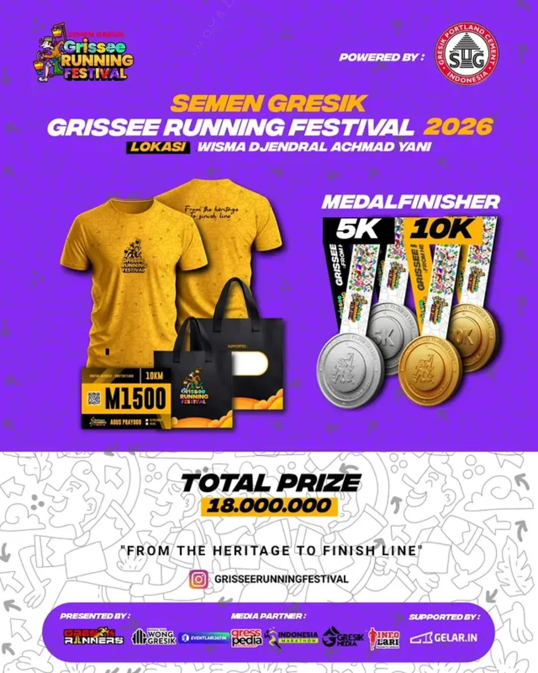 Poster event Semen Gresik Grissee Running Festival - JadwalLari.id di Kabupaten Gresik pada Minggu, 10 Mei 2026