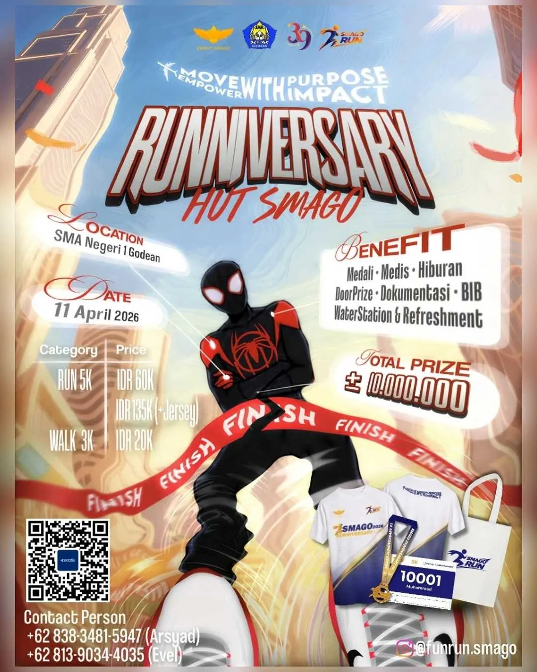Poster event SMAGO RUNNIVERSARY 2026 di Sleman pada Sabtu, 11 Apr 2026