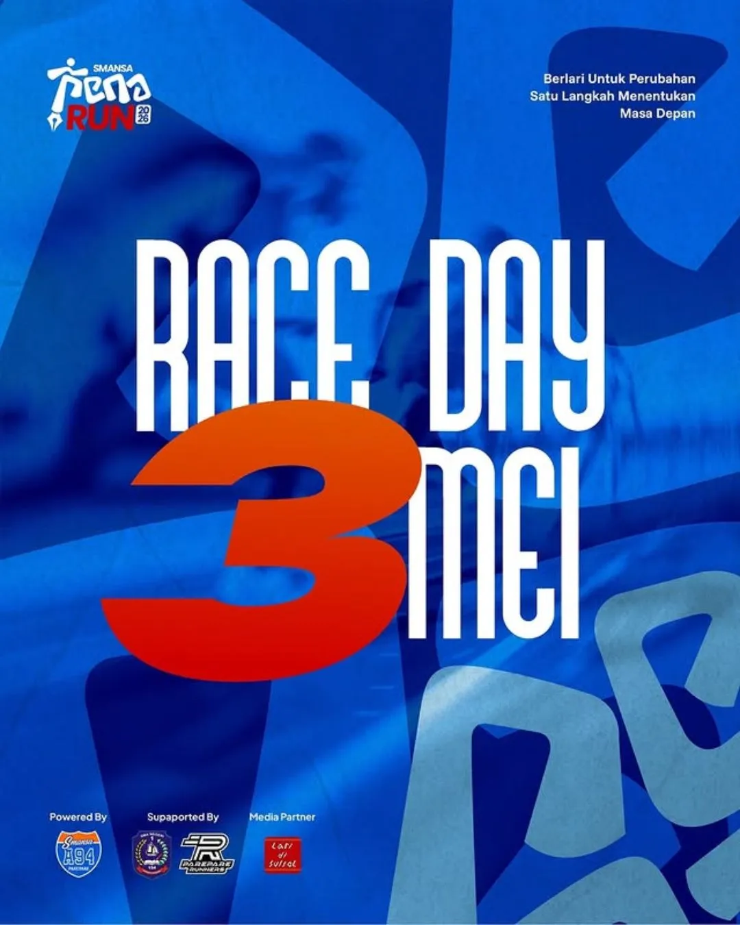Poster event SMANSA Pena Run 2026 di Parepare pada Minggu, 3 Mei 2026