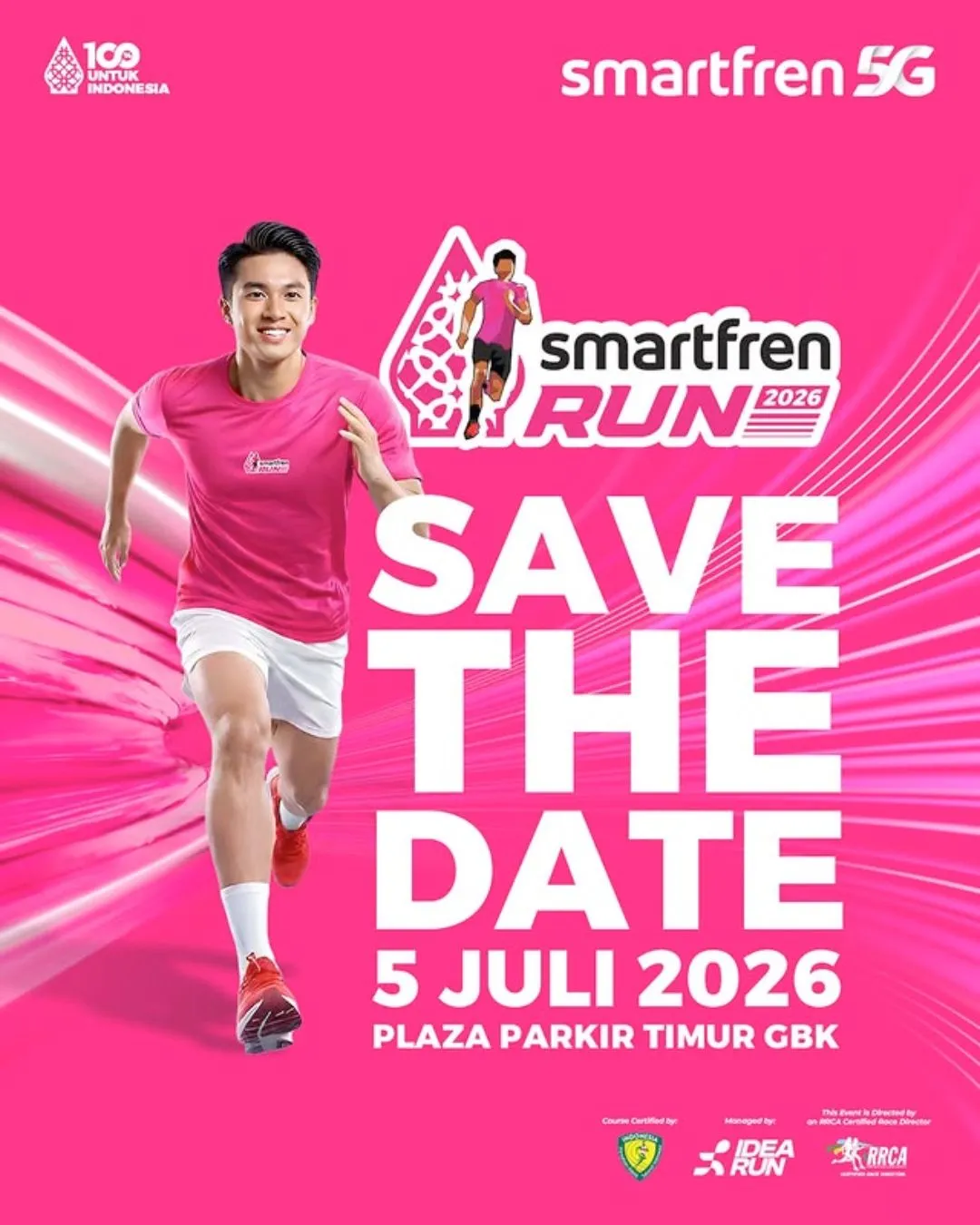Poster event Smartfren Run 2026 di Jakarta Pusat pada Minggu, 5 Jul 2026