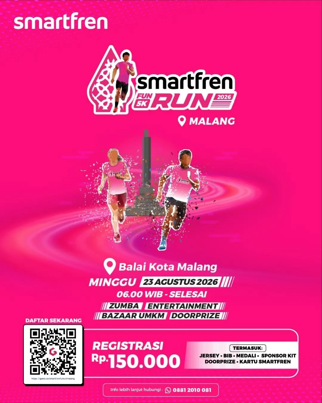 Poster event Smartfren Fun Run 2026 Malang di Malang pada Minggu, 23 Agu 2026