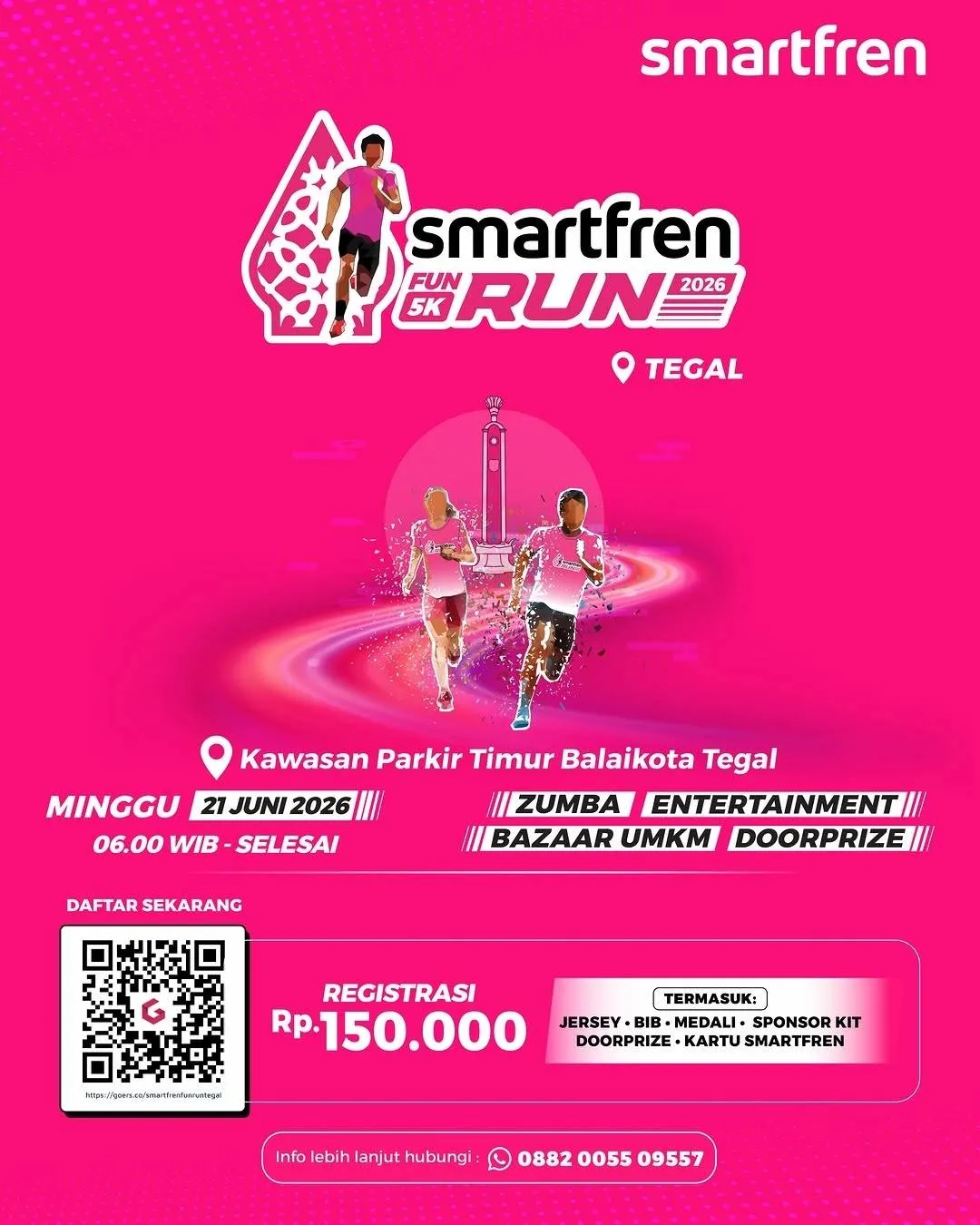 Poster event Smartfren Fun Run 2026 Tegal di Tegal pada Minggu, 21 Jun 2026
