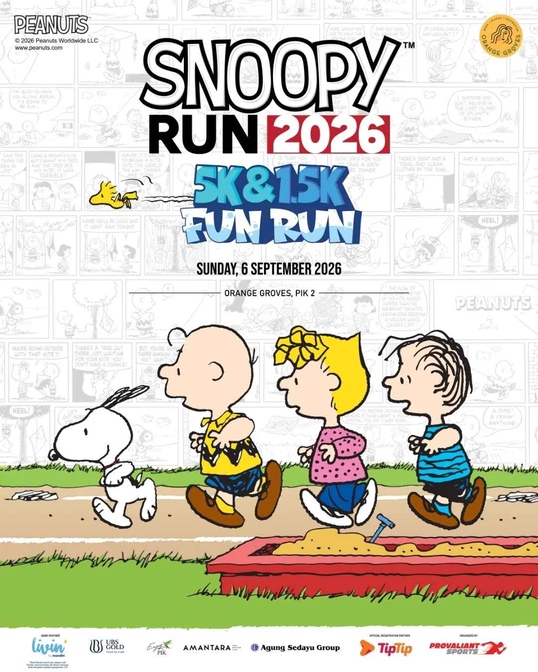 Poster event Snoopy Run 2026 di Tangerang pada Minggu, 6 Sep 2026