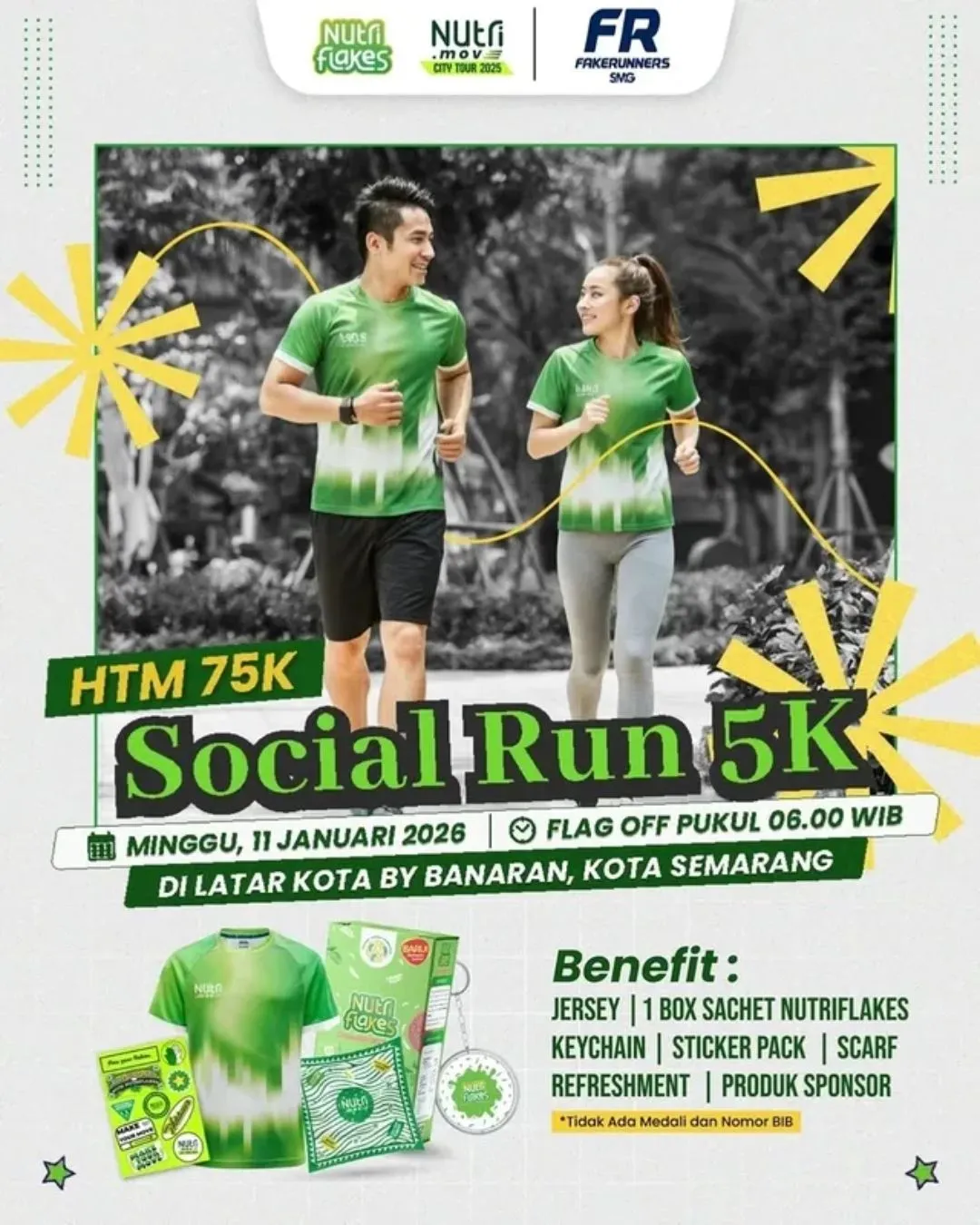Poster event Social Run 5K 2026 di Semarang pada Minggu, 11 Jan 2026