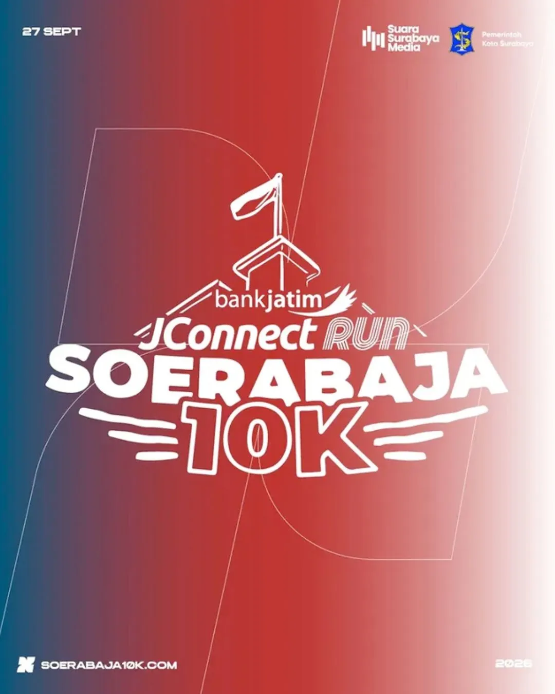 Poster event Bank Jatim JConnect Run Soerabaja 10K di Surabaya pada Minggu, 27 Sep 2026