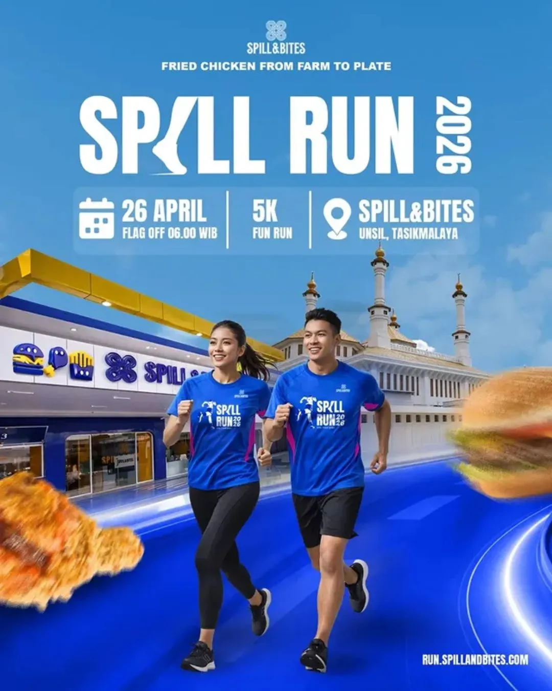 Poster event Spill Run 2026 di Bandung & Tasikmalaya pada Minggu, 26 Apr 2026