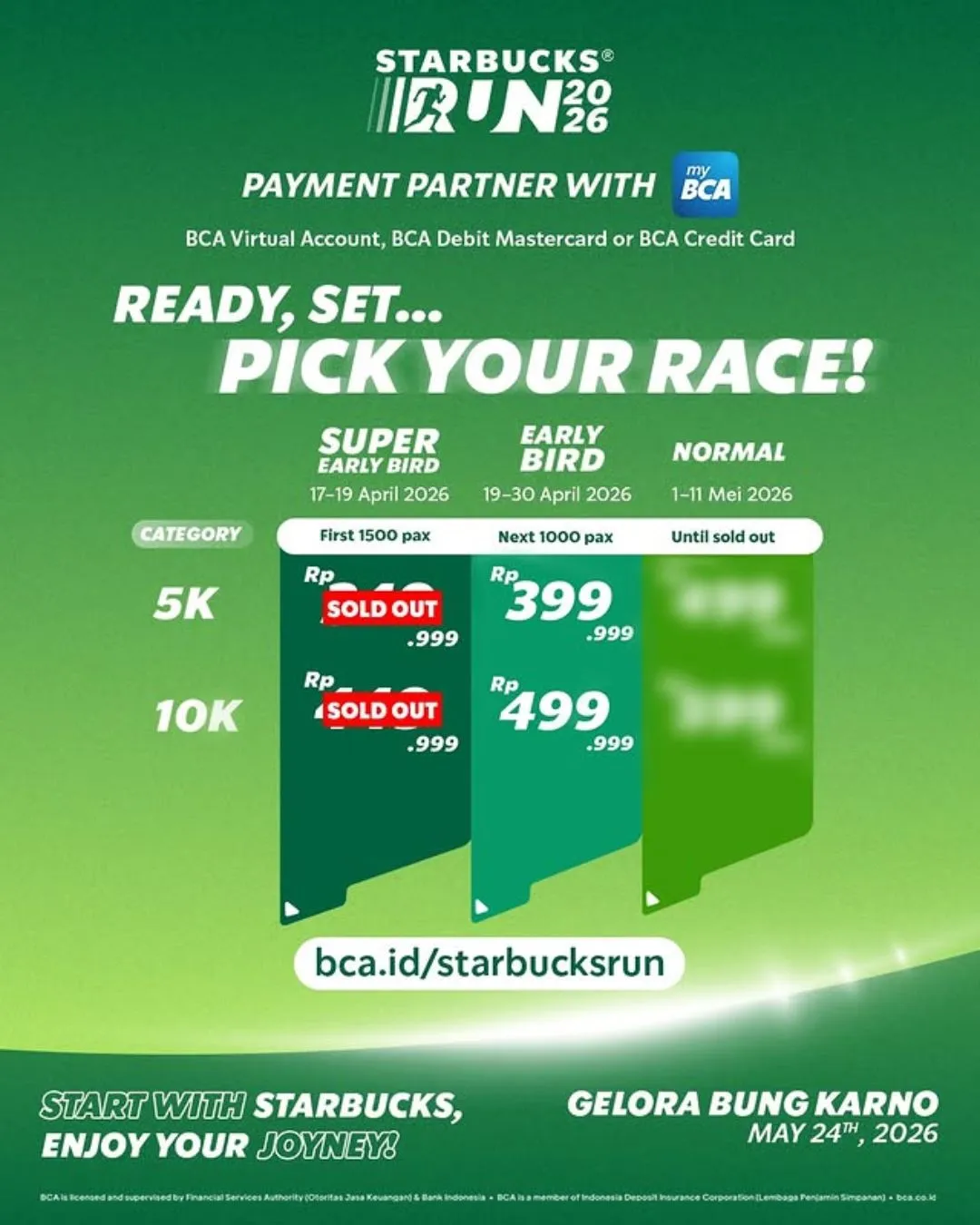 Poster event Starbucks Run 2026 di Jakarta Pusat pada Minggu, 24 Mei 2026