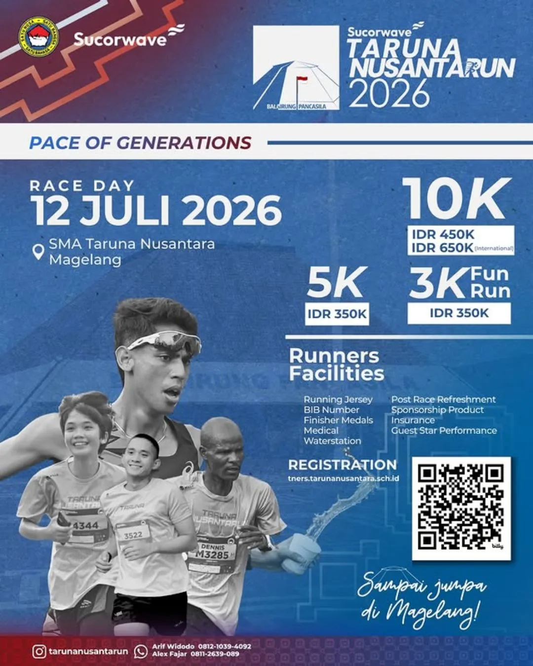 Poster event Sucorwave Taruna Nusantarun 2026 di Magelang pada Minggu, 12 Jul 2026