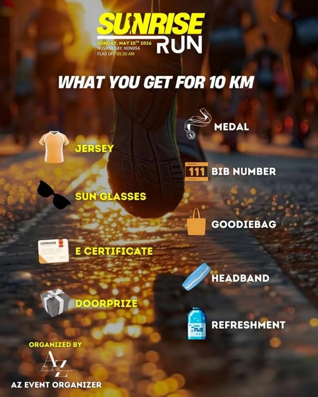 Poster event Sunrise Run 2026 di Batam pada Minggu, 31 Mei 2026