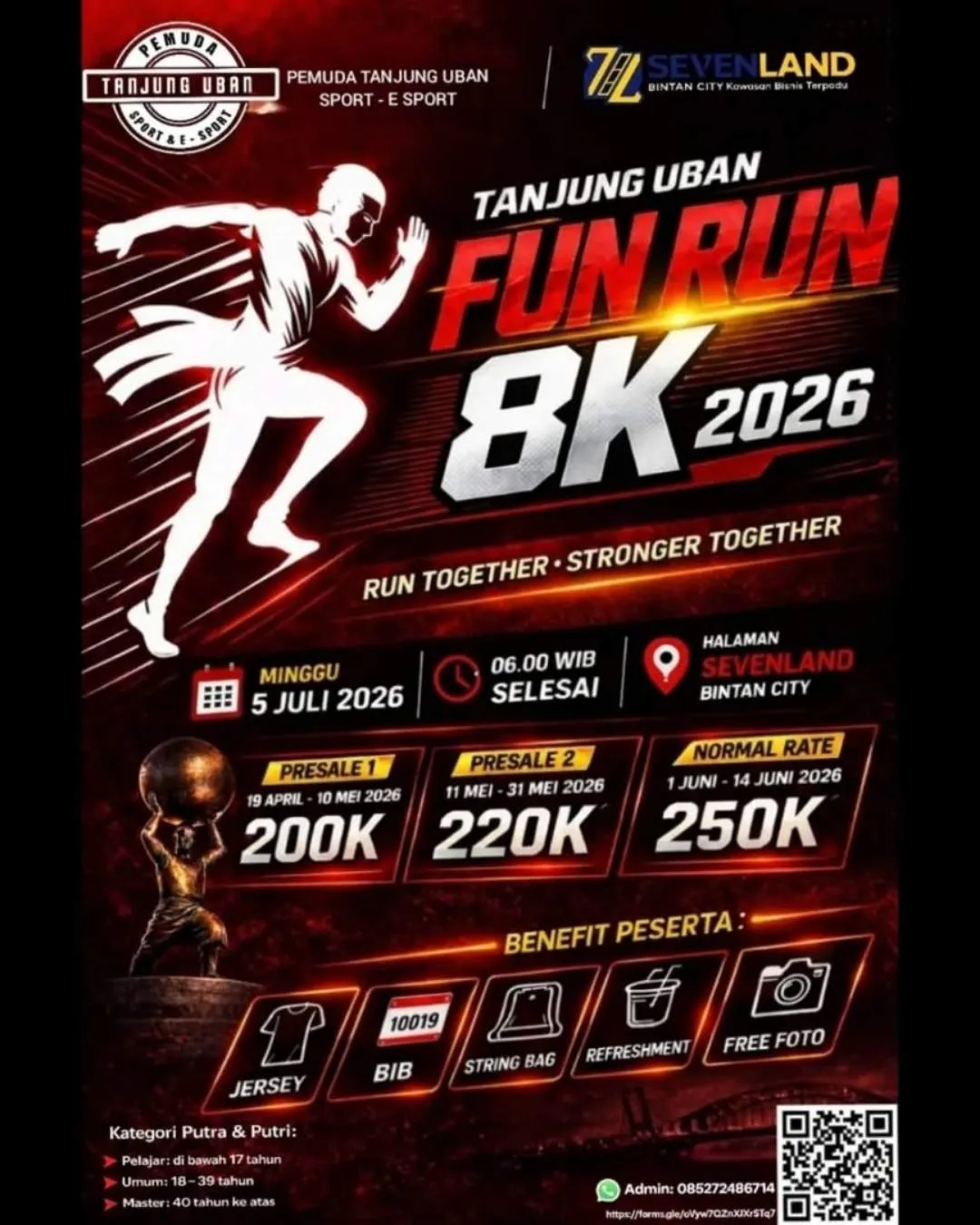 Poster event Tanjung Uban Fun Run 8K 2026 di Bintan pada Minggu, 5 Jul 2026