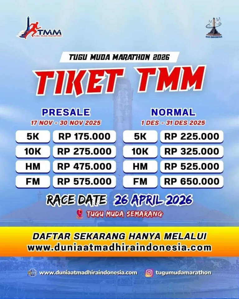 Poster event Tugu Muda Marathon 2026 di Semarang pada Minggu, 26 Apr 2026
