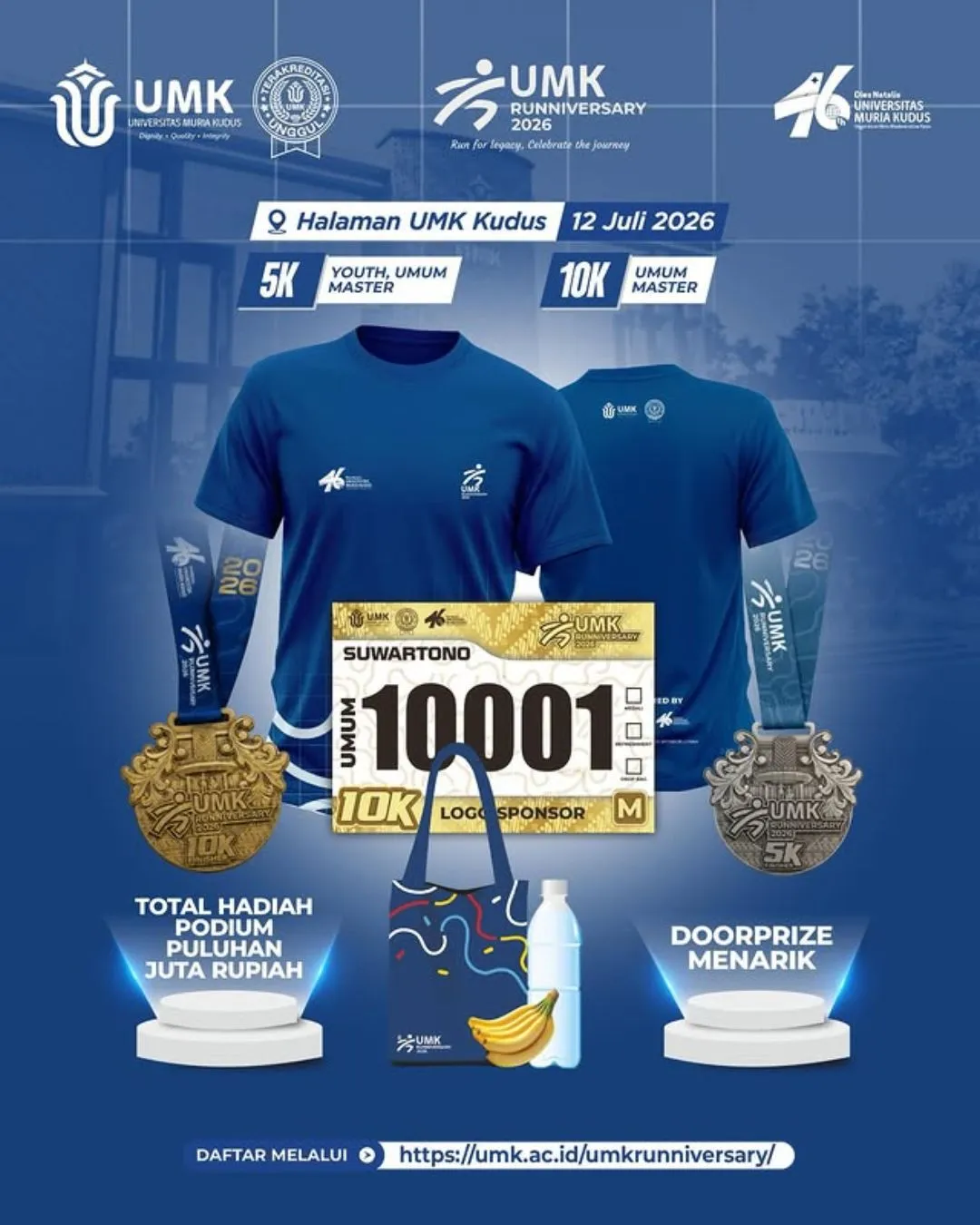 Poster event UMK Runniversary 2026 di Kudus pada Minggu, 12 Jul 2026