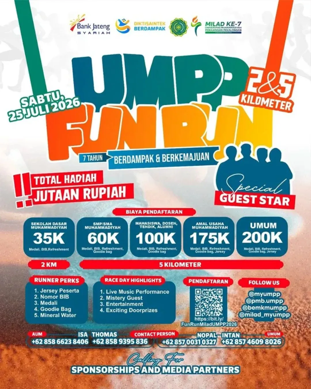 Poster event UMPP Fun Run 2026 di Pekalongan pada Sabtu, 25 Jul 2026