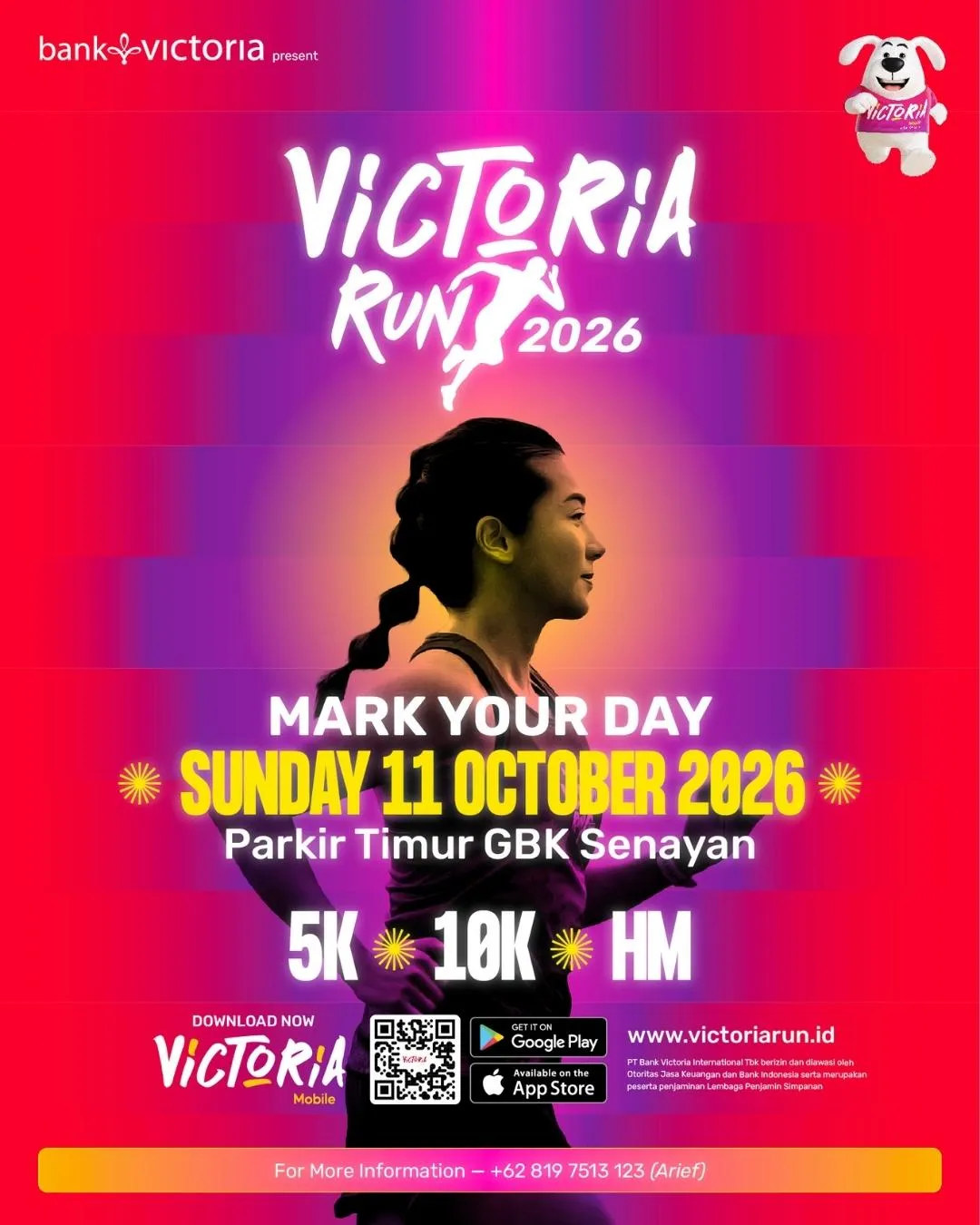 Poster event Victoria Run 2026 di Jakarta Pusat pada Minggu, 11 Okt 2026