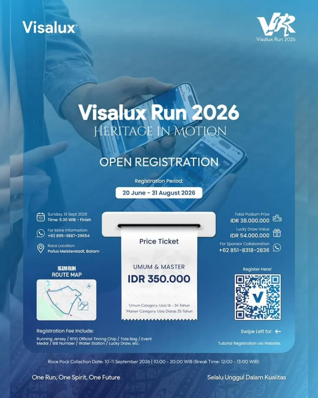 Poster event Visalux Run 2026 di Batam pada Minggu, 13 Sep 2026